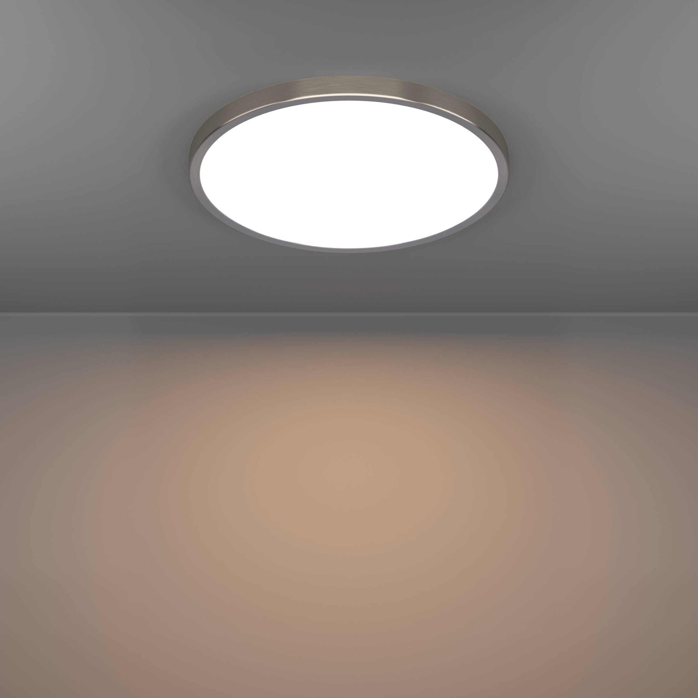 EGLO Aufbauleuchte »Fueva 6 Aufbaulampe, Metall und Kunststoff, silber, weiß, Deckenlampe« LED-Modul 1 Stk. Kaltweiß | Neutralweiß | Warmweiß Aufbauleuchte - H2,5 x Ø38,9 cm - nickel-matt - 17W inkl.