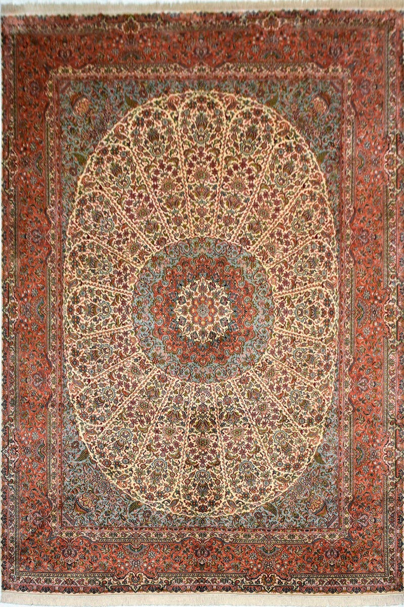 Kayoom Seidenteppich »Kashan 12287«, rechteckig, Einzelstück mit Zertifikat, Wohnzimmer