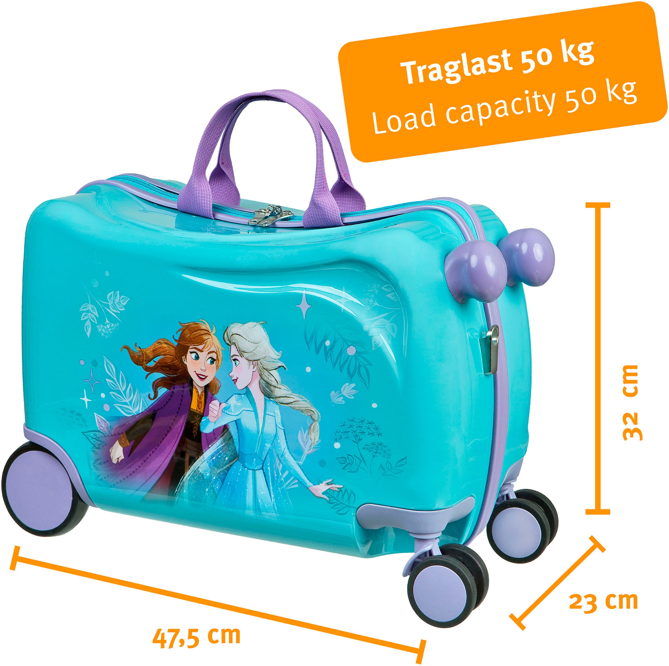 UNDERCOVER Kinderkoffer »Ride-on Trolley, Frozen«, 4 Rollen, zum sitzen und ziehen