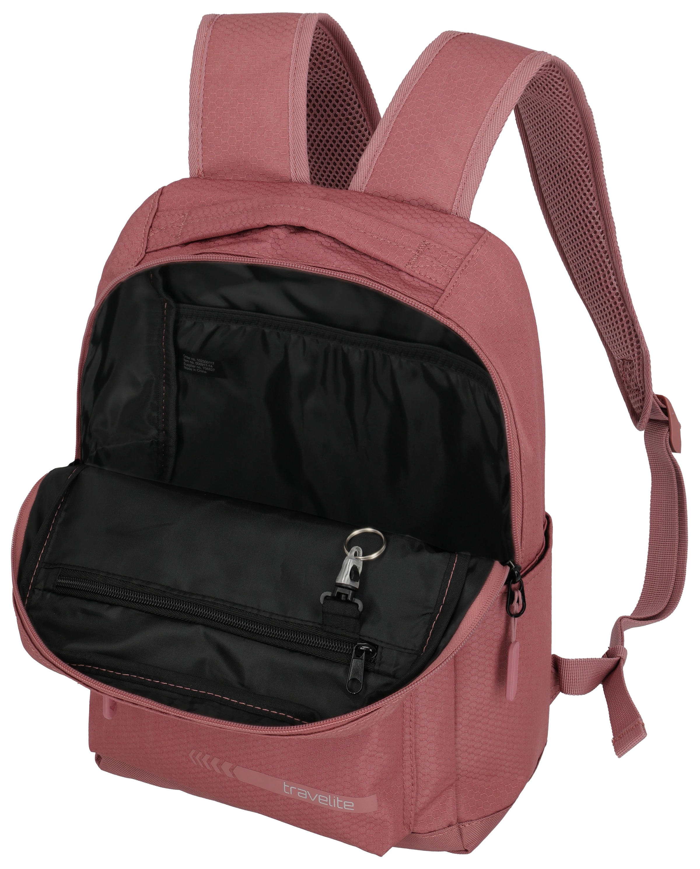 travelite Laptoprucksack »KICK OFF M, 40 cm, rosé«, Arbeitsrucksack Schulrucksack Freizeitrucksack mit 13-Zoll Laptopfach