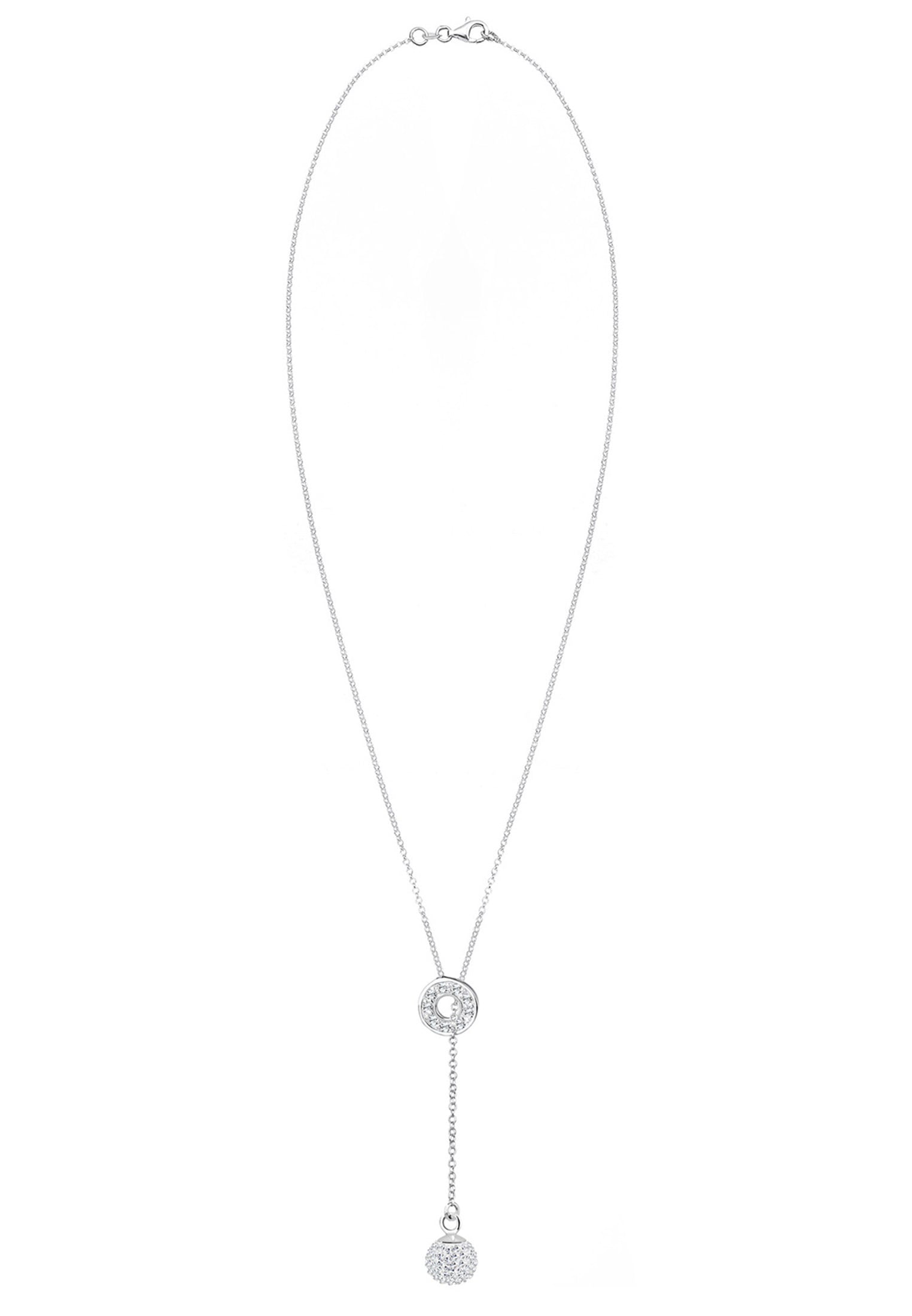 Elli Y-Kette »Halskette Y-Kette Kristalle Weiß 925 Sterling Silber«