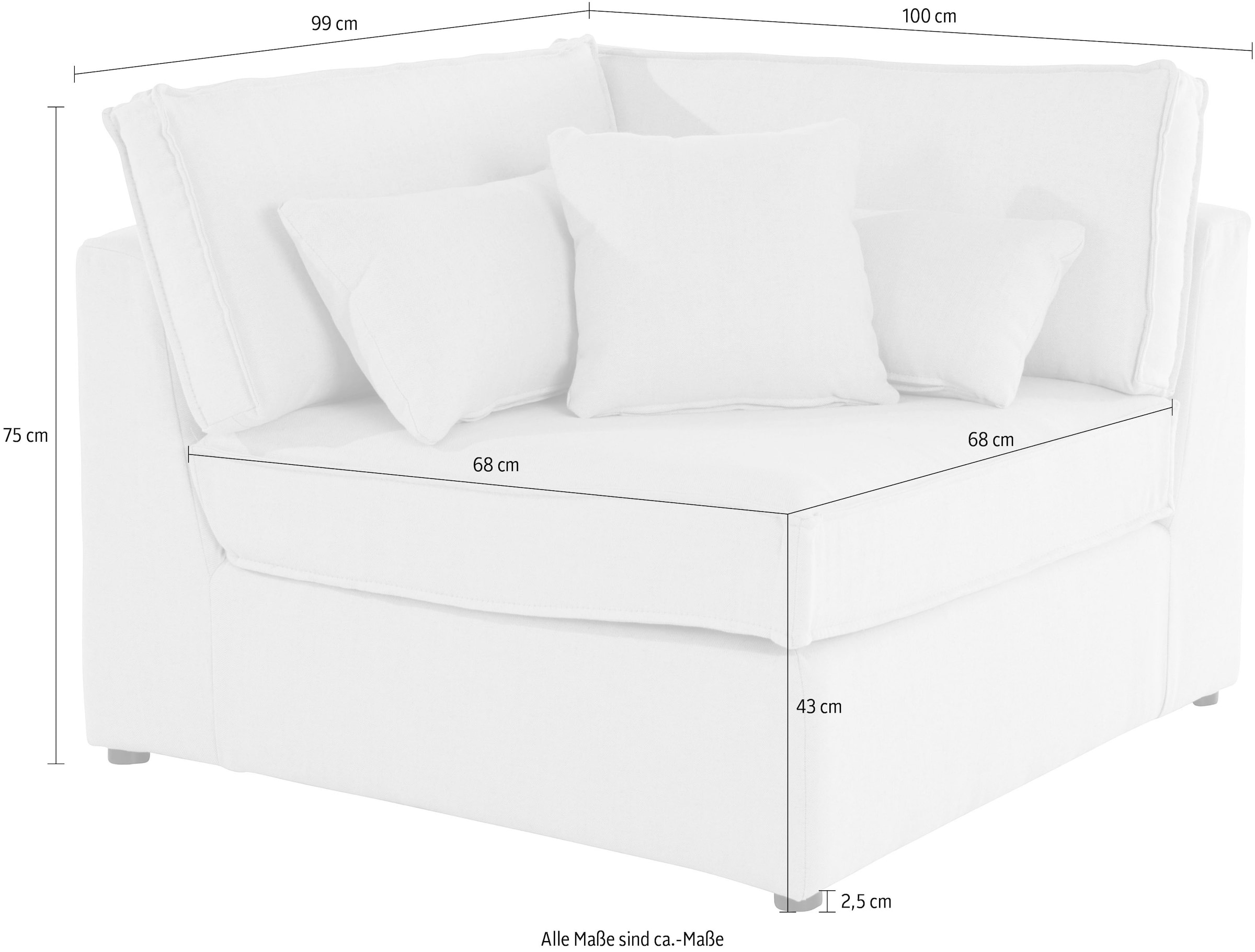 RAUM.ID Sofa-Eckelement bei eines Teil kaufen Sitzkomfort, fester OTTO »Florid«, in Modulsofas, auch Cord