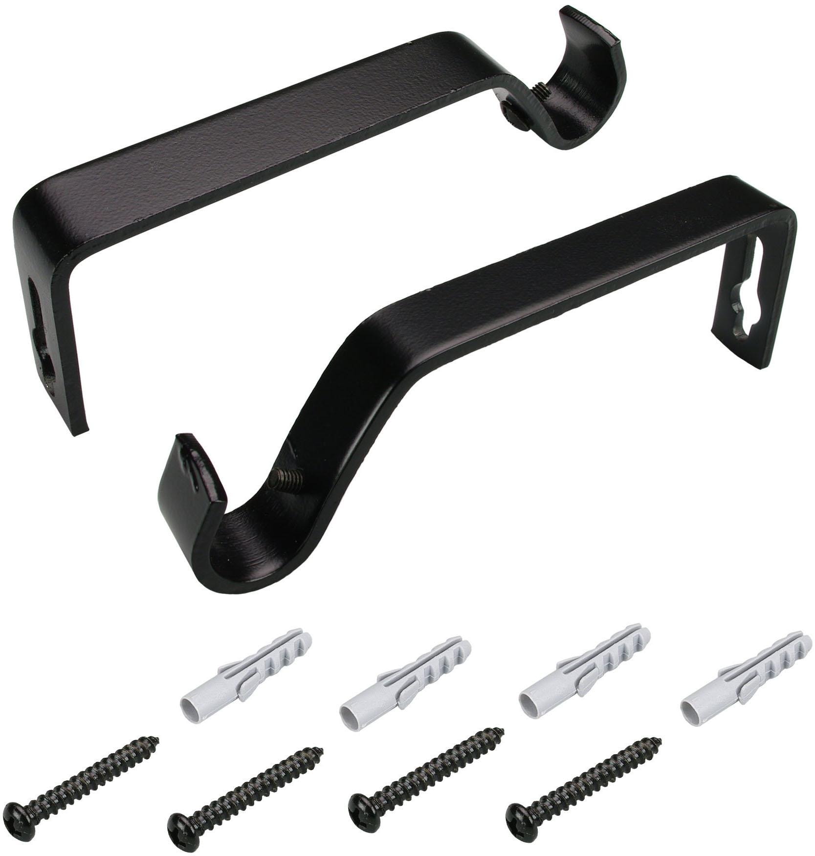 Liedeco Träger für Gardinenstangen Ø 16 mm in schwarz, Größe Ø 1,6 cm