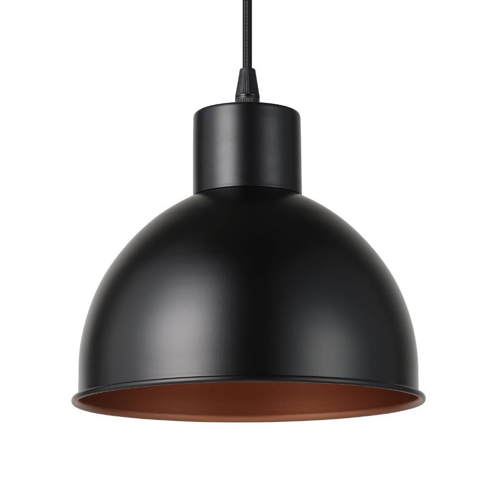 EGLO Pendelleuchte »TRURO 1 Hängelampe, Esstischlampe, Stahl, schwarz, kupfer, E27«, 1 flammig, Leuchtmittel E27 | ohne Leuchtmittel, Wohnzimmerlampe, 1 flammig, Vintage, Industrial, Retro, 110x21cm