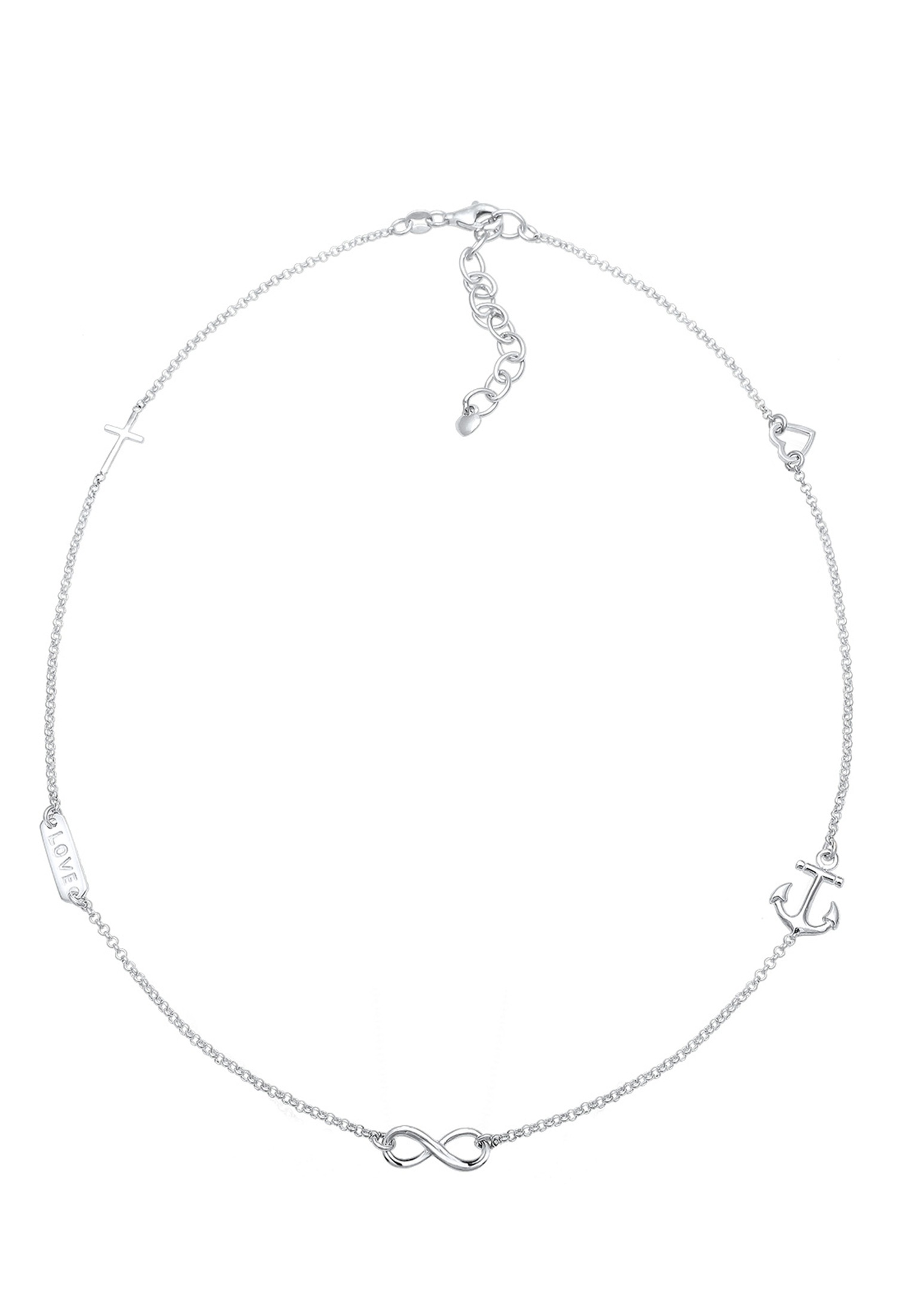 Elli Kette mit Anhänger »Halskette Kreuz Herz Infinity Anker Stern 925 Sterling Silber«