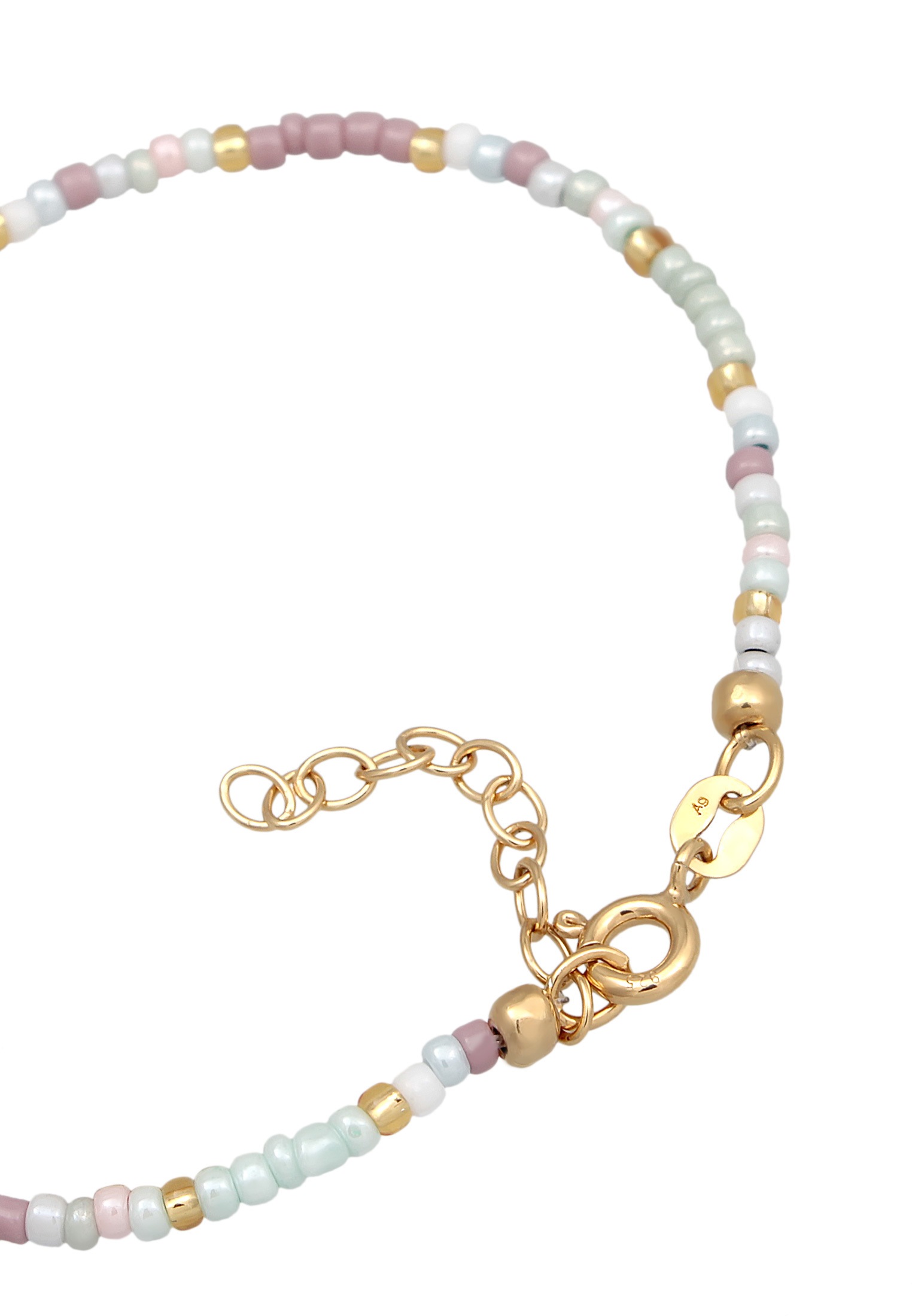Elli Armkette »Armband Herz Glas Beads Sommer Style 925 Silber«