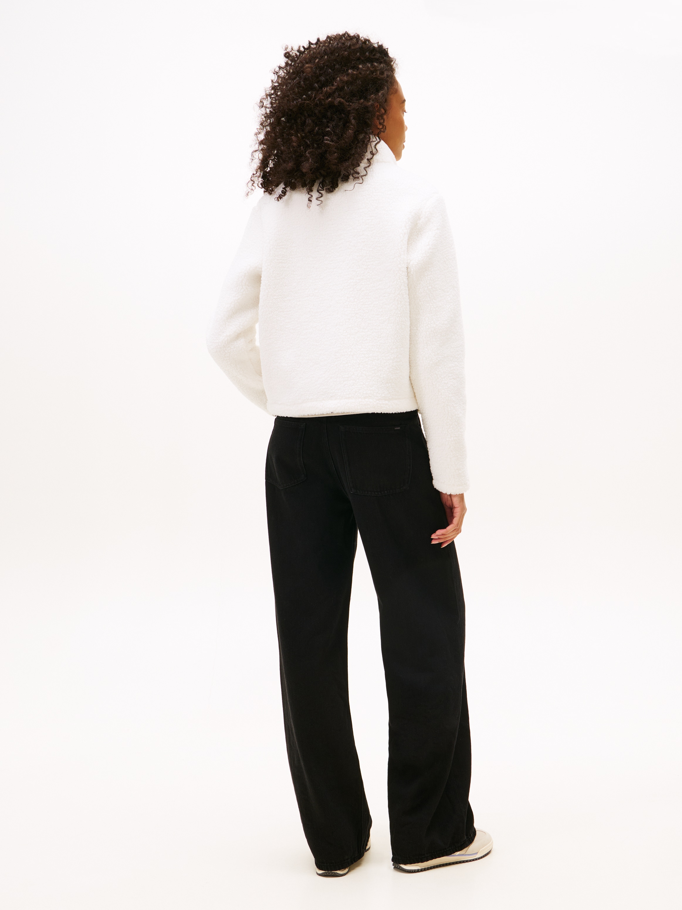 Tommy Jeans Sweatjacke »TJW REG SH S-FLAG TEDDY ZIP THRU« Kunstfaser, regular fit