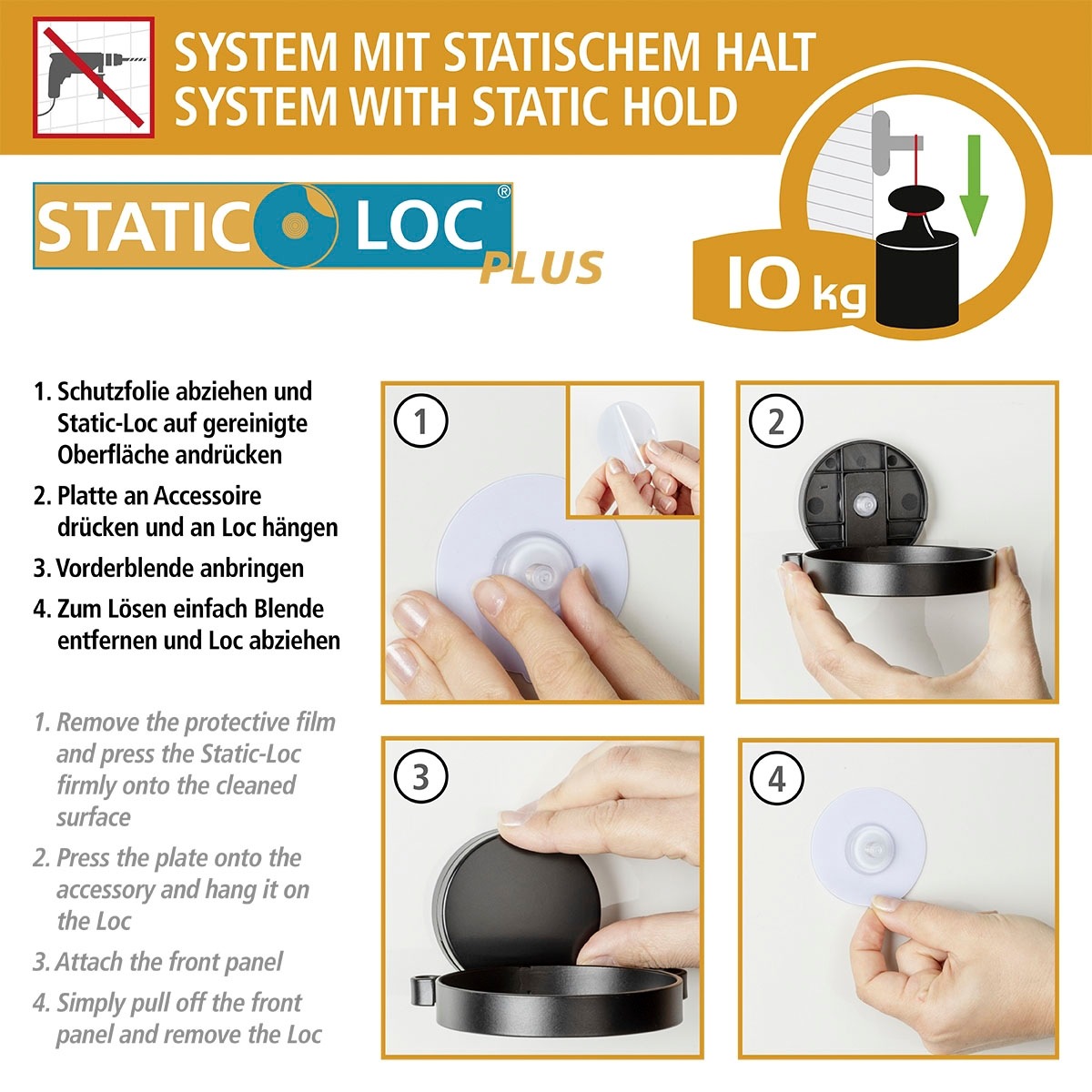 WENKO Duschablage »Static-Loc® Plus Pavia«, Badezimmer-Ablage, Befestigen ohne bohren