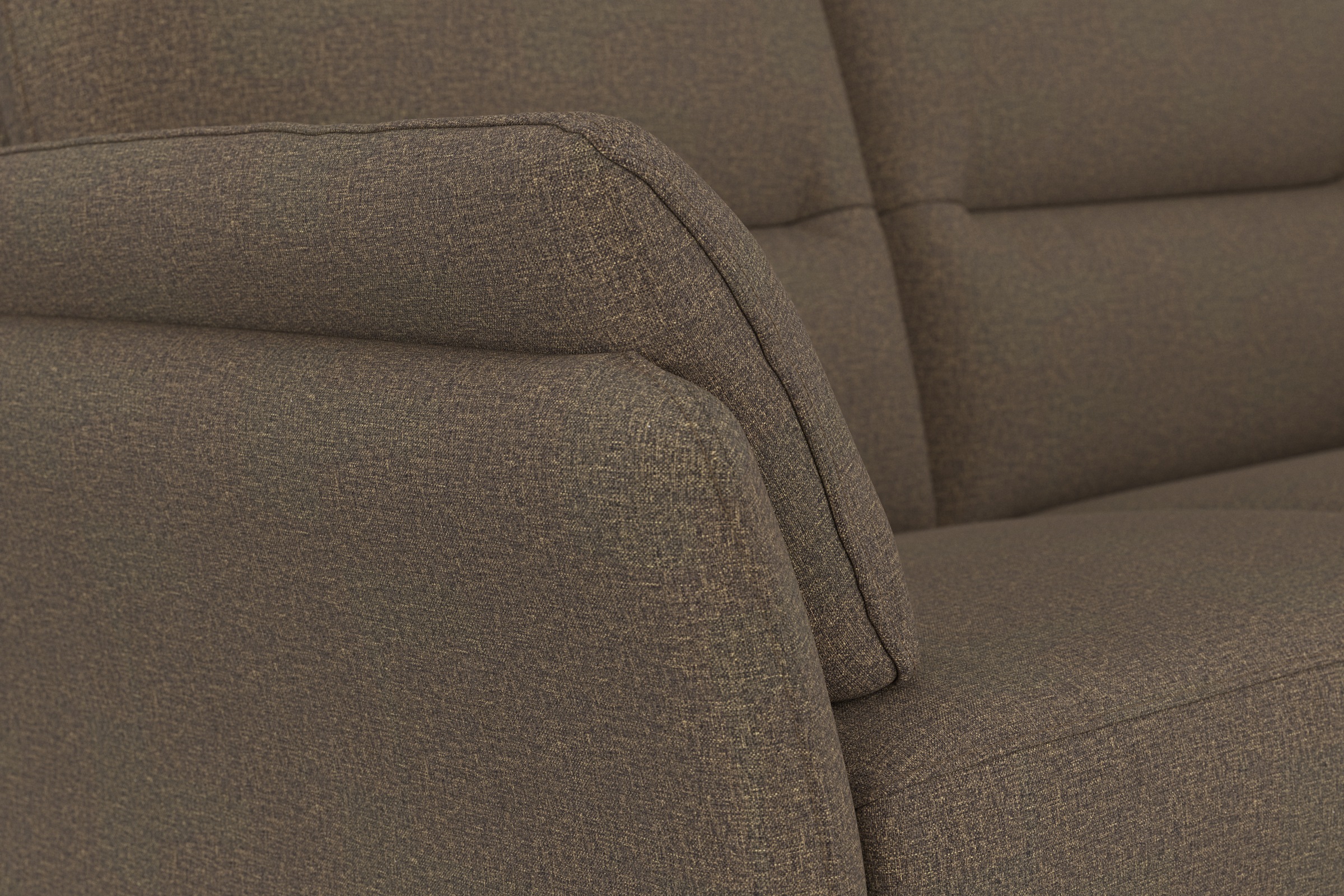 DOMO collection 2-Sitzer »Pina, schmale Armlehnen, mit Federkern, kompakt & elegant« Hoher Sitzkomfort, Feinstruktur, stone, Breite 159 cm