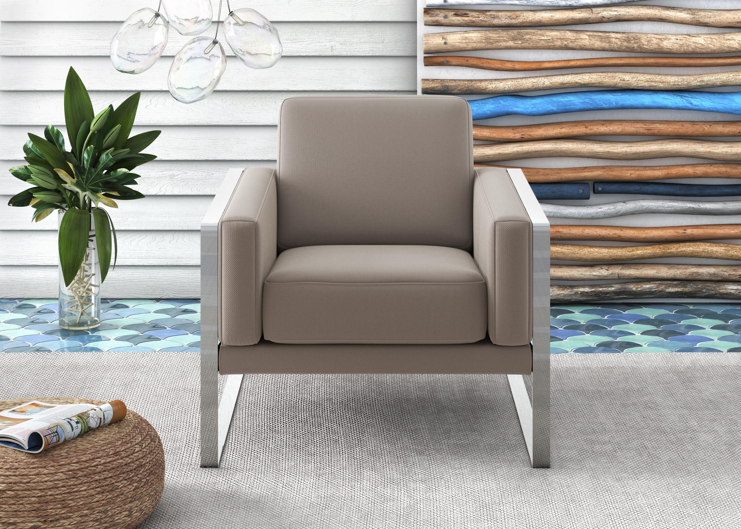 machalke® Loungesessel »frame«, mit Kufe silberfarben