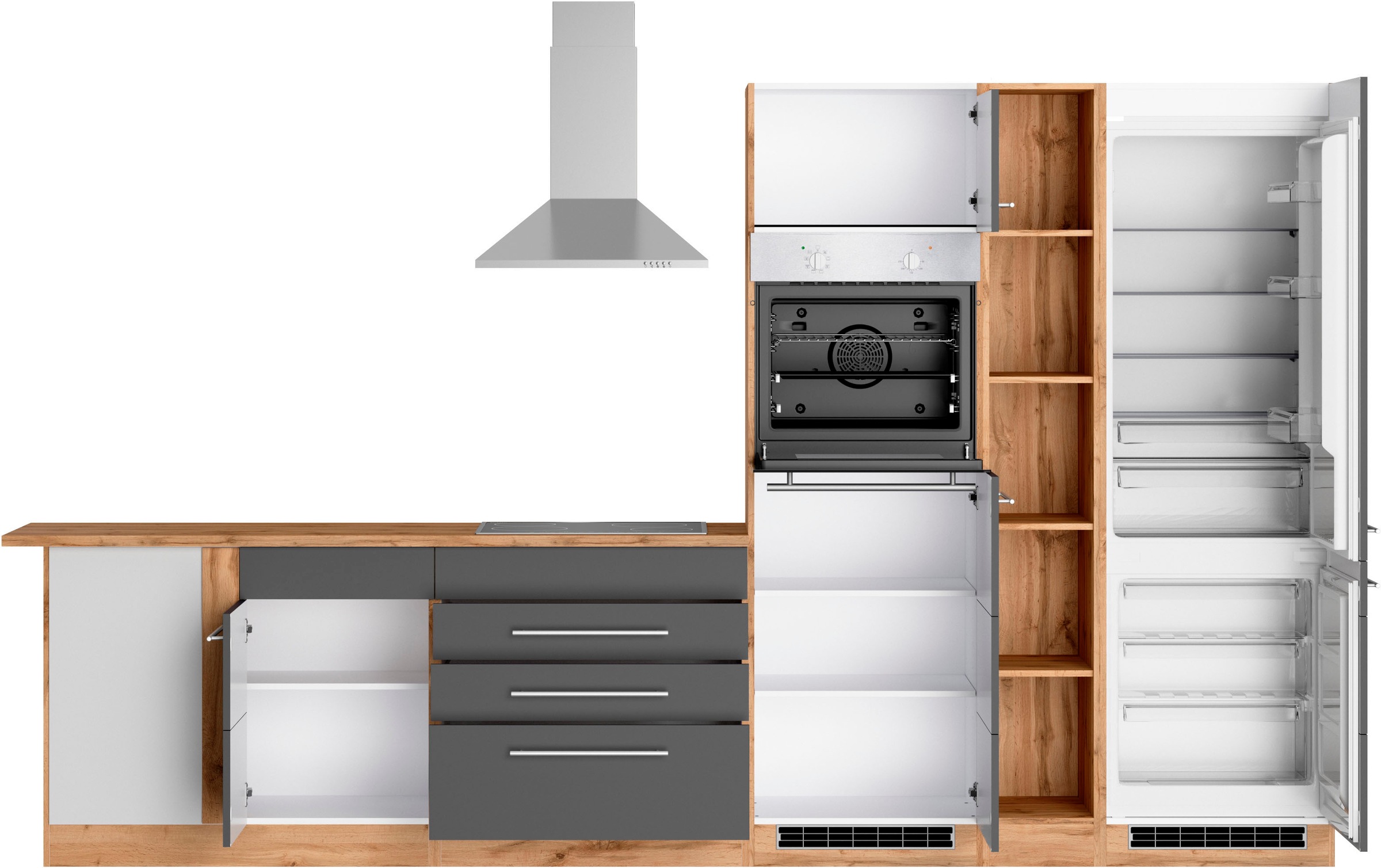 KOCHSTATION Winkelküche »KS-Wien« Stellbreite 220 x 340 cm, wahlweise mit E-Geräten