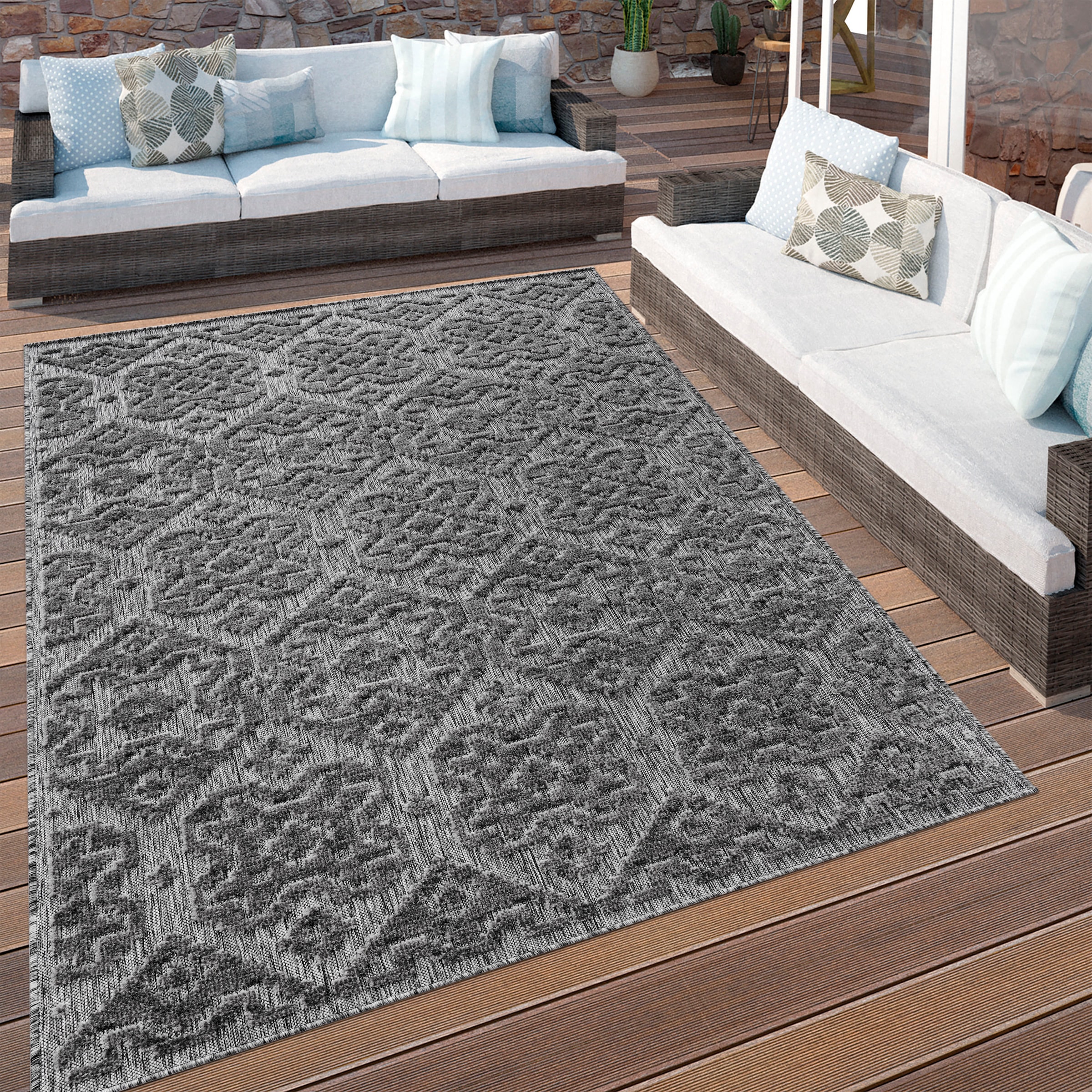 Paco Home Teppich »Stilo 865«, rechteckig, Hoch-Tief Effekt, Ornamente,  auch als Läufer, In- und Outdoor geeignet bei OTTO