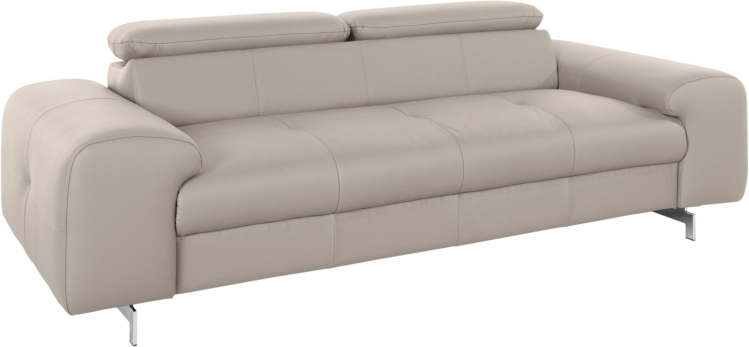 COTTA 3-Sitzer »Chef« Big-Sofa mit Kopfteilverstellung, edle Metallkufen
