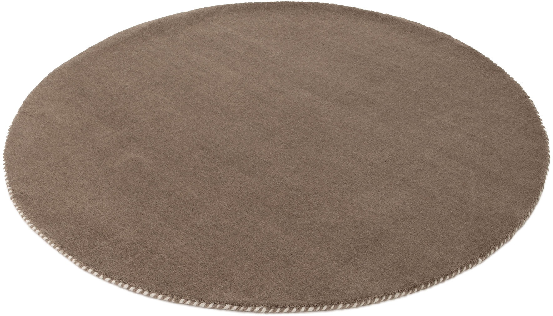 carpetfine Wollteppich »Gabbeh Lola Uni«, rund, 14 mm Höhe, mit natürlichem Pflanzenmaterial von Hand gewebt, auch als Läufer