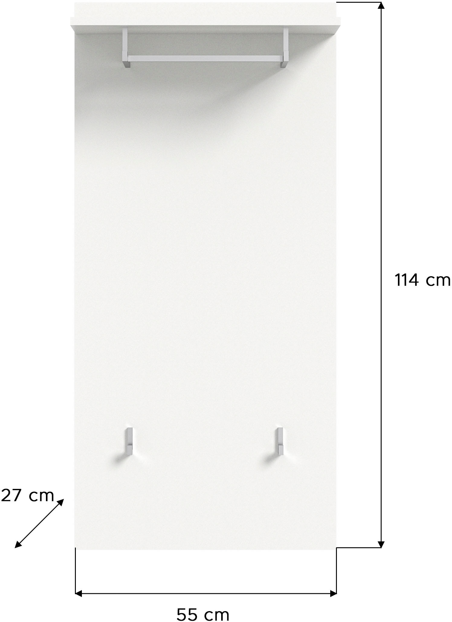 INOSIGN Garderoben-Set »Valge, Breite 110 cm, 3-teiliges Set, bestehend aus:«, (3 St.), Garderobenschrank, Sitzbank und Garderobenpaneel