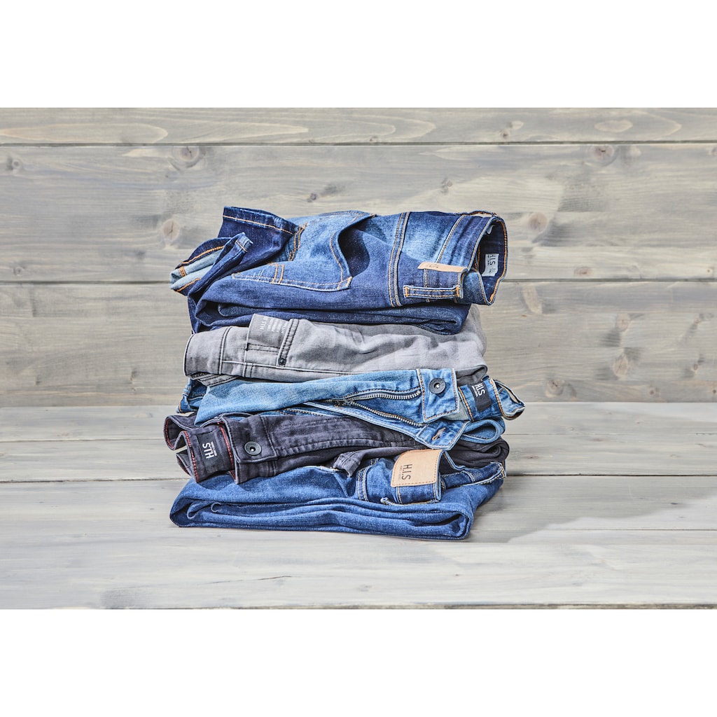 H.I.S Bootcut-Jeans »BOOTH«, (Set, mit abnehmbarem Gürtel), Ökologische, wassersparende Produktion durch Ozon Wash