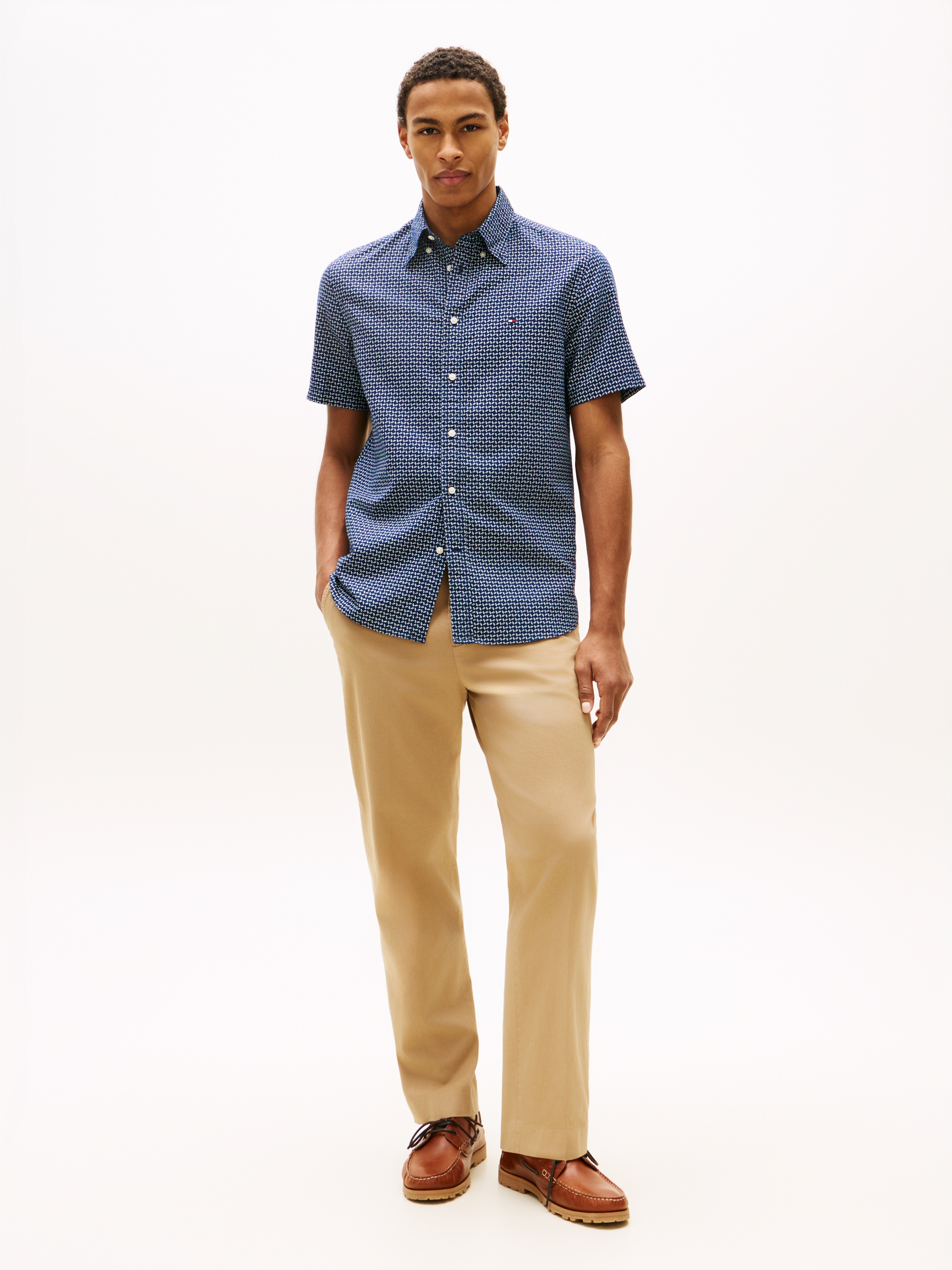 Tommy Hilfiger Kurzarmhemd »LINEN BLEND PRINT« regular fit