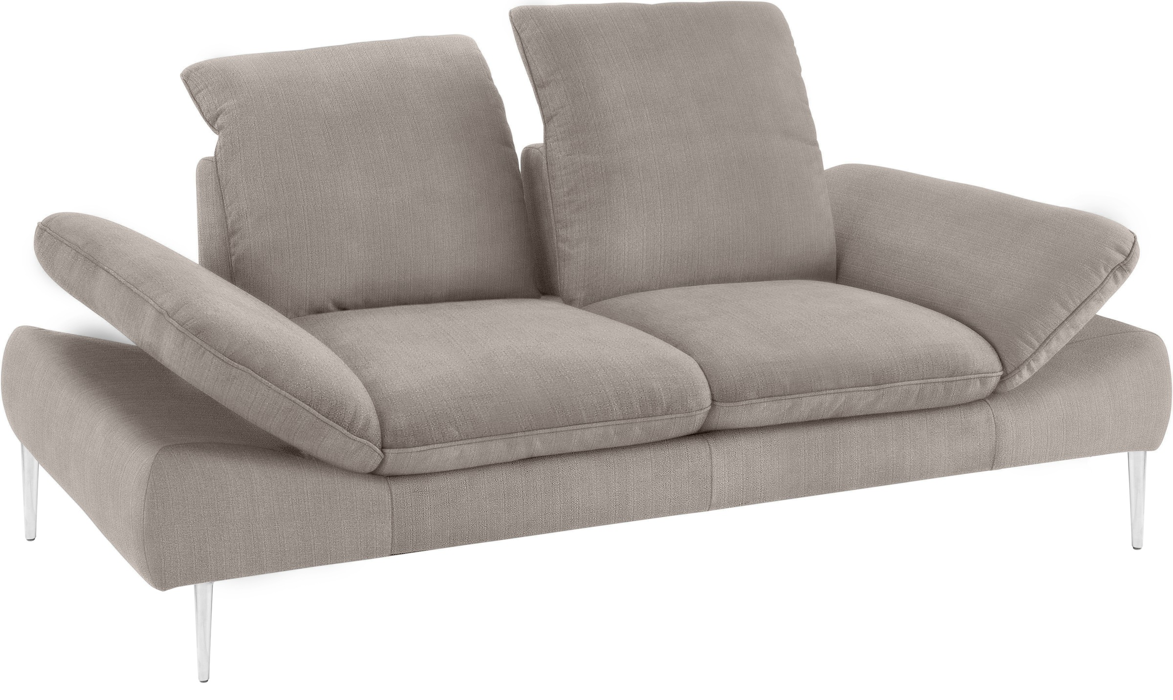 W.SCHILLIG 2-Sitzer »enjoy&MORE«, mit Sitztiefenverstellung, Füße silber matt, Breite 202 cm