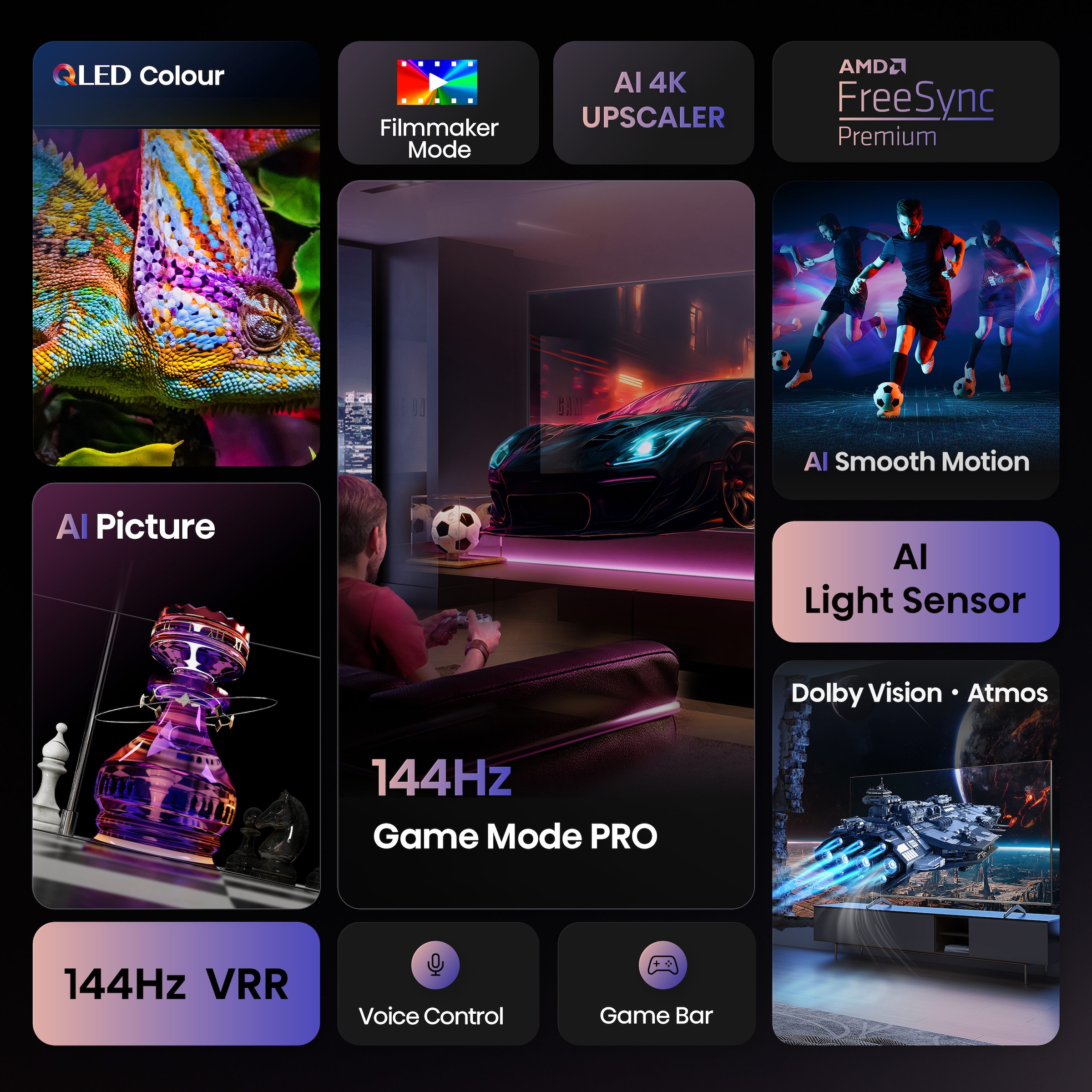 Hisense QLED-Fernseher »75E77Q PRO«, 4K Ultra HD, Smart-TV, 4K UHD QLED
