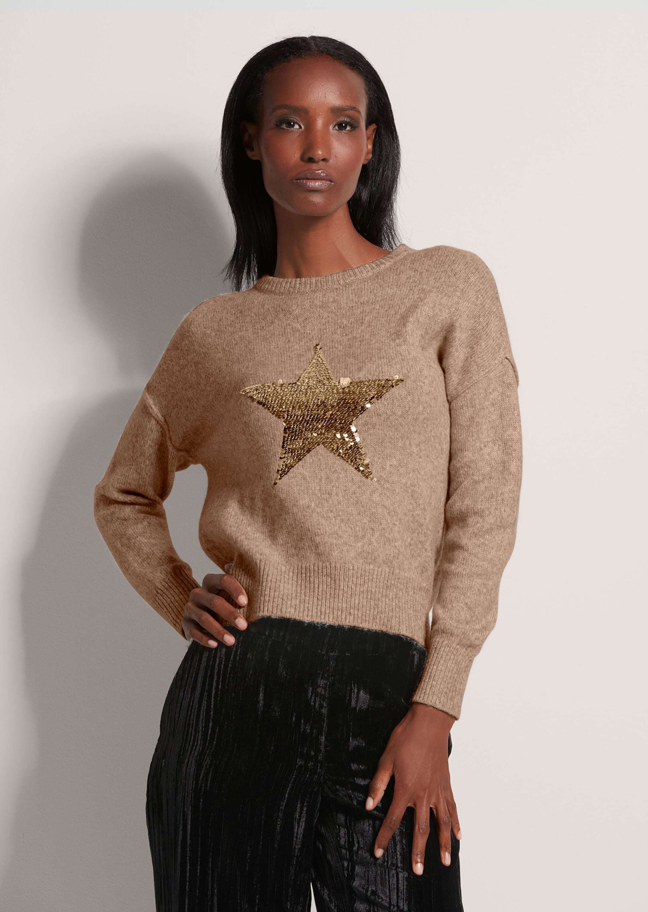 MADELEINE Longpullover »Pullover Rundhals-Pullover mit Stern«