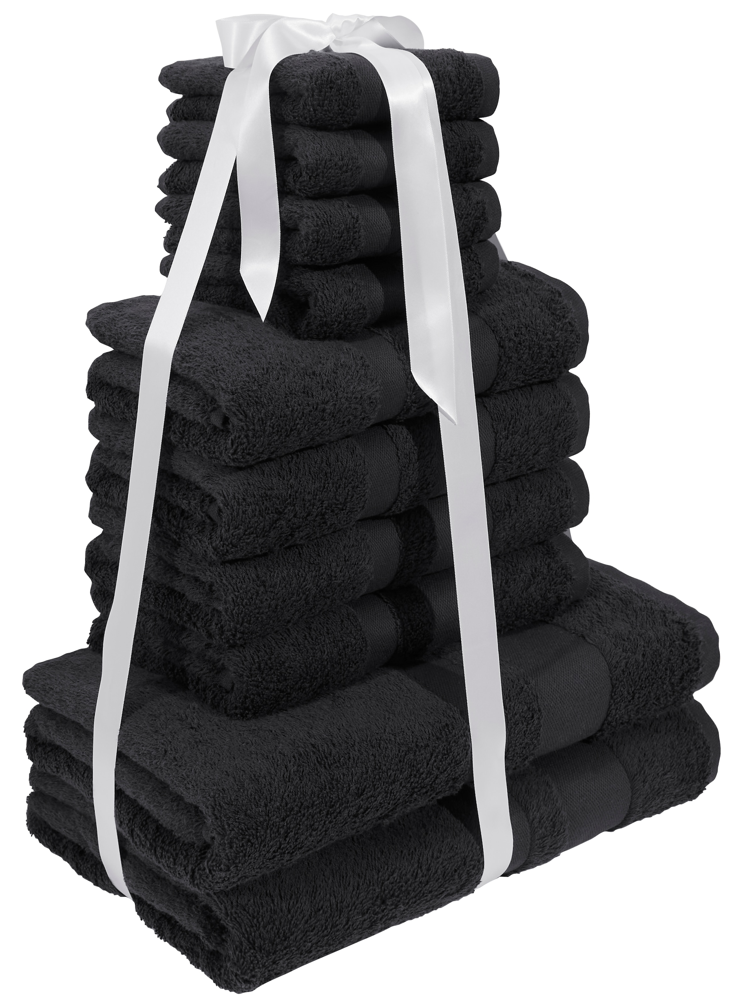 my home Handtuch Set »Vanessa, 10-tlg Handtuch-Set, in Standard- und Premium-Qualität, weich«, Set, 10 tlg., Walkfrottee, 100% Baumwolle, Duschtücher, Handtücher, Gästetücher, mit Bordüre