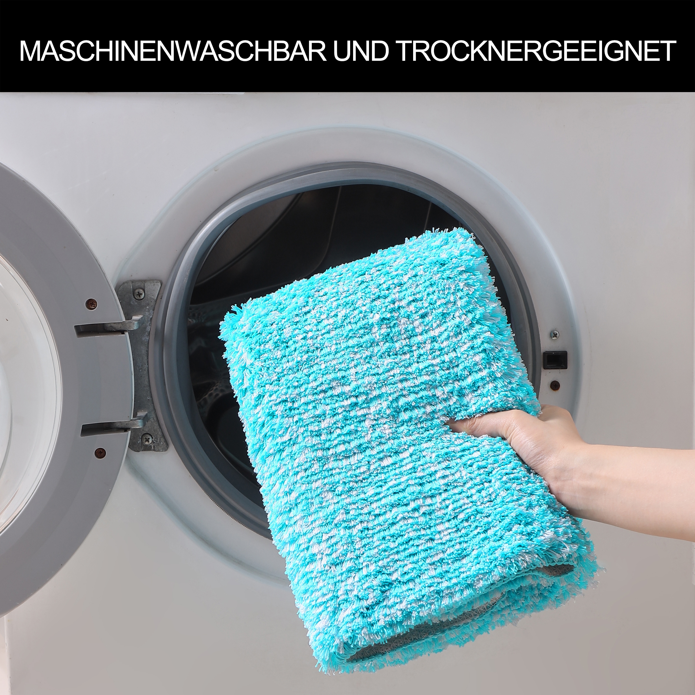 my home Badematte »Vanessa meliert, Badvorleger, Badezimmer Teppich, Duschvorleger« Höhe 20 mm rutschhemmend beschichtet strapazierfähig Badteppich, weiche Haptik, unifarben