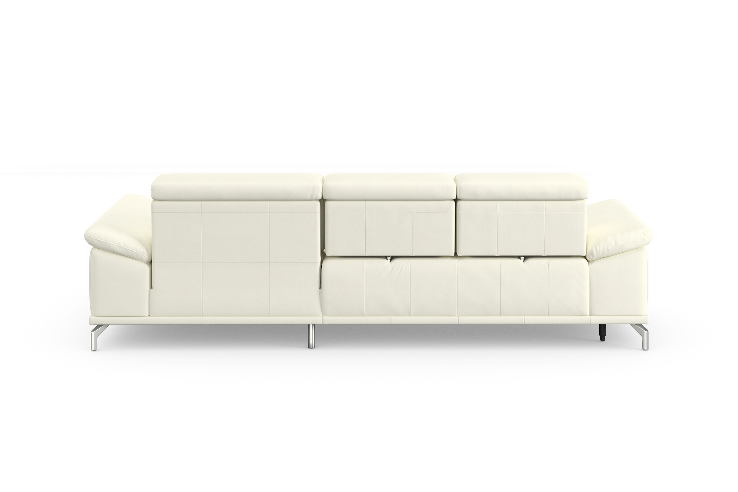 sit&more Ecksofa »Cabrio L-Form, mit Sitztiefenverstellung, Arm- und Kopfteilverstellung«, 2 Nierenkissen, Federkern, optional Bettfunktion und Stauraum