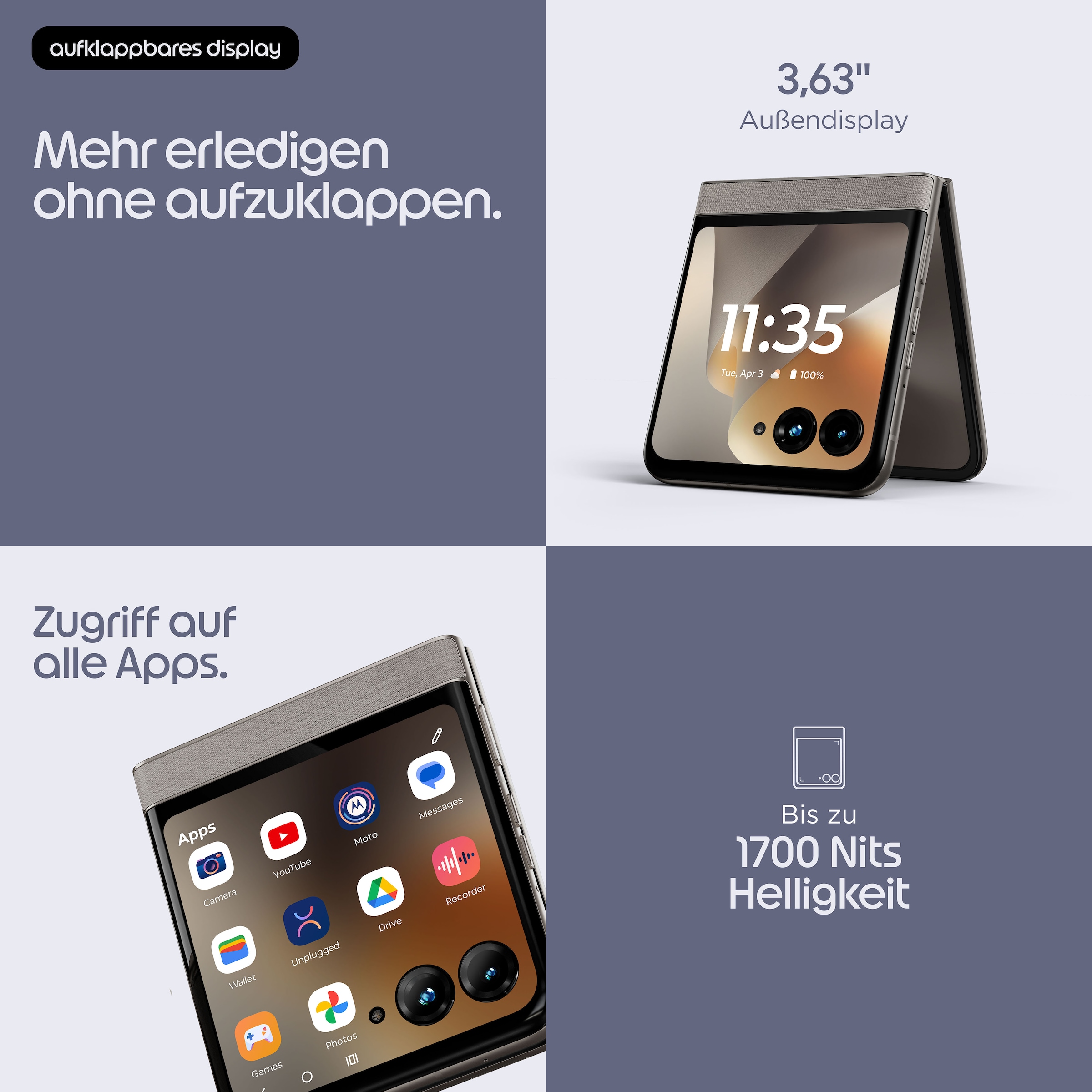 Motorola Smartphone »razr 70« PANTONE® Hematite