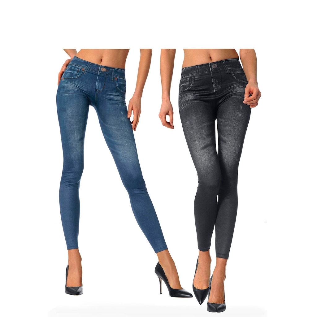 Jeansleggings, (2er-Pack)