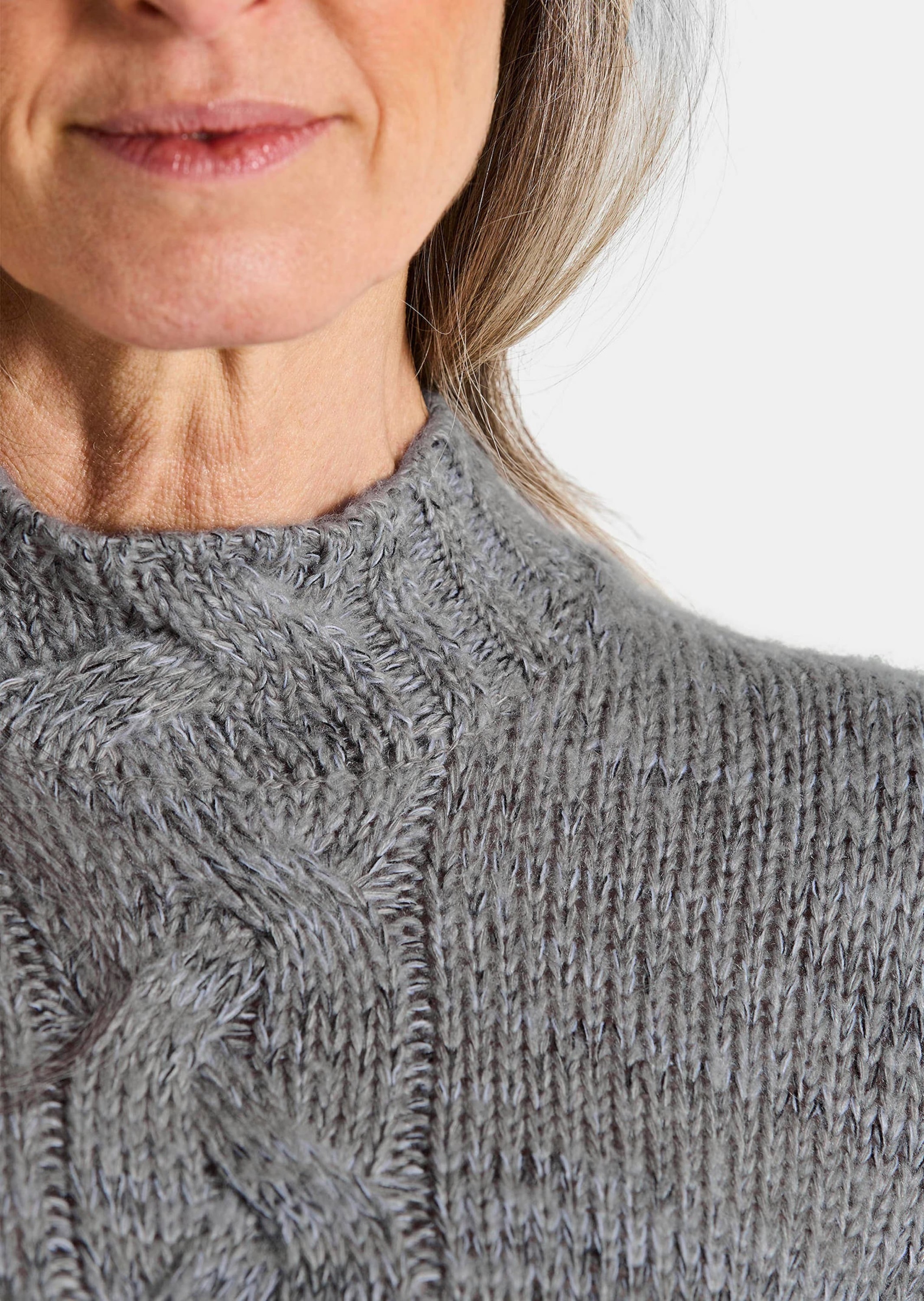 GOLDNER Rundhalspullover »Strickpullover mit Zopfstrick«