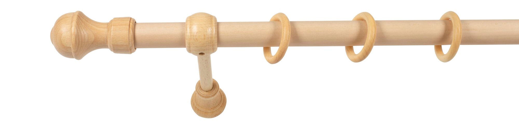 SN DECO GROUP Gardinenstange »Ares«, 1 läufig-läufig, Fixmaß, 28 mm, Holz, verschiedene Längen und Farben, Komplettset