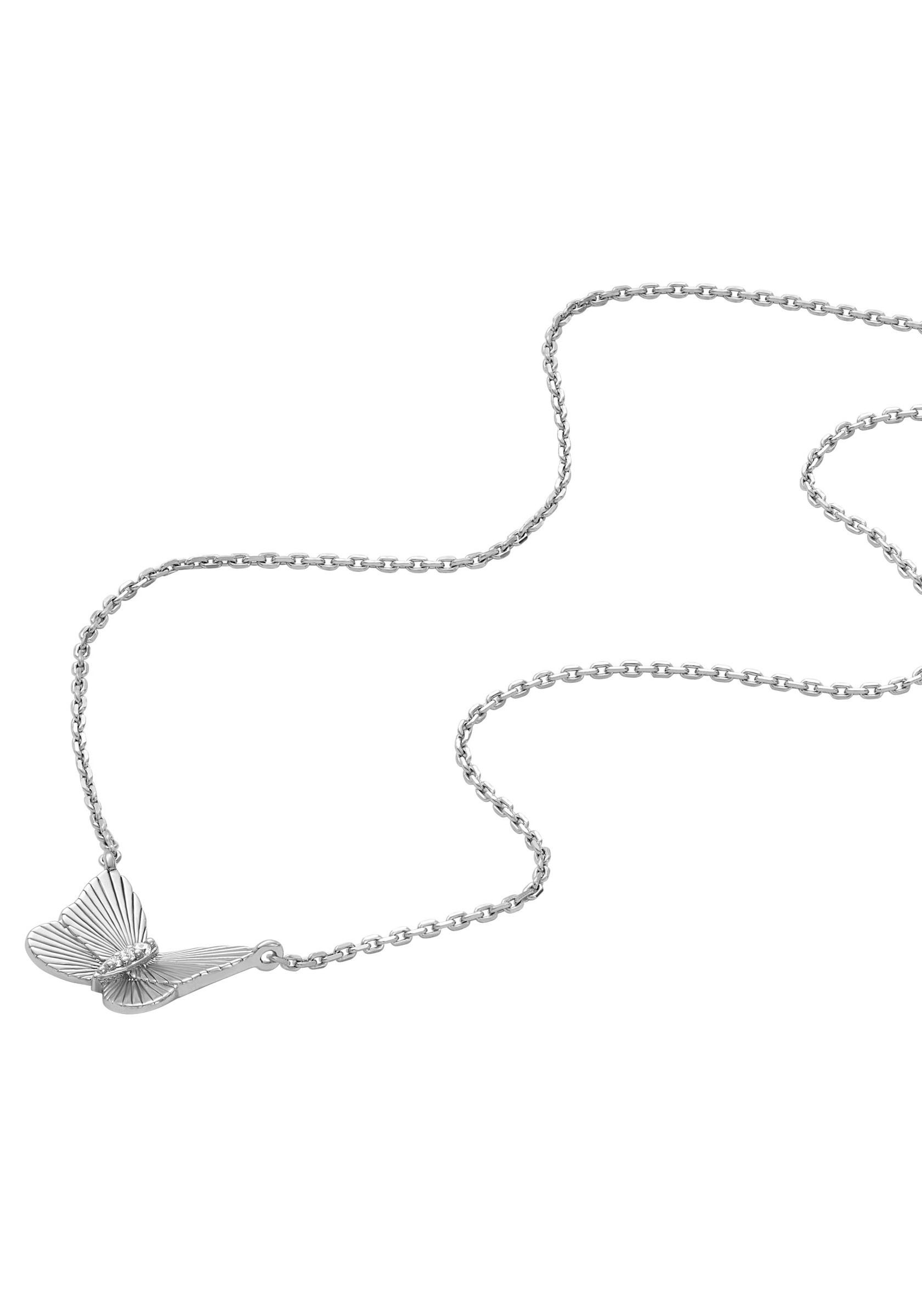 Fossil Kette mit Anhänger »Schmetterling, STERLING, JFS00619040«, mit