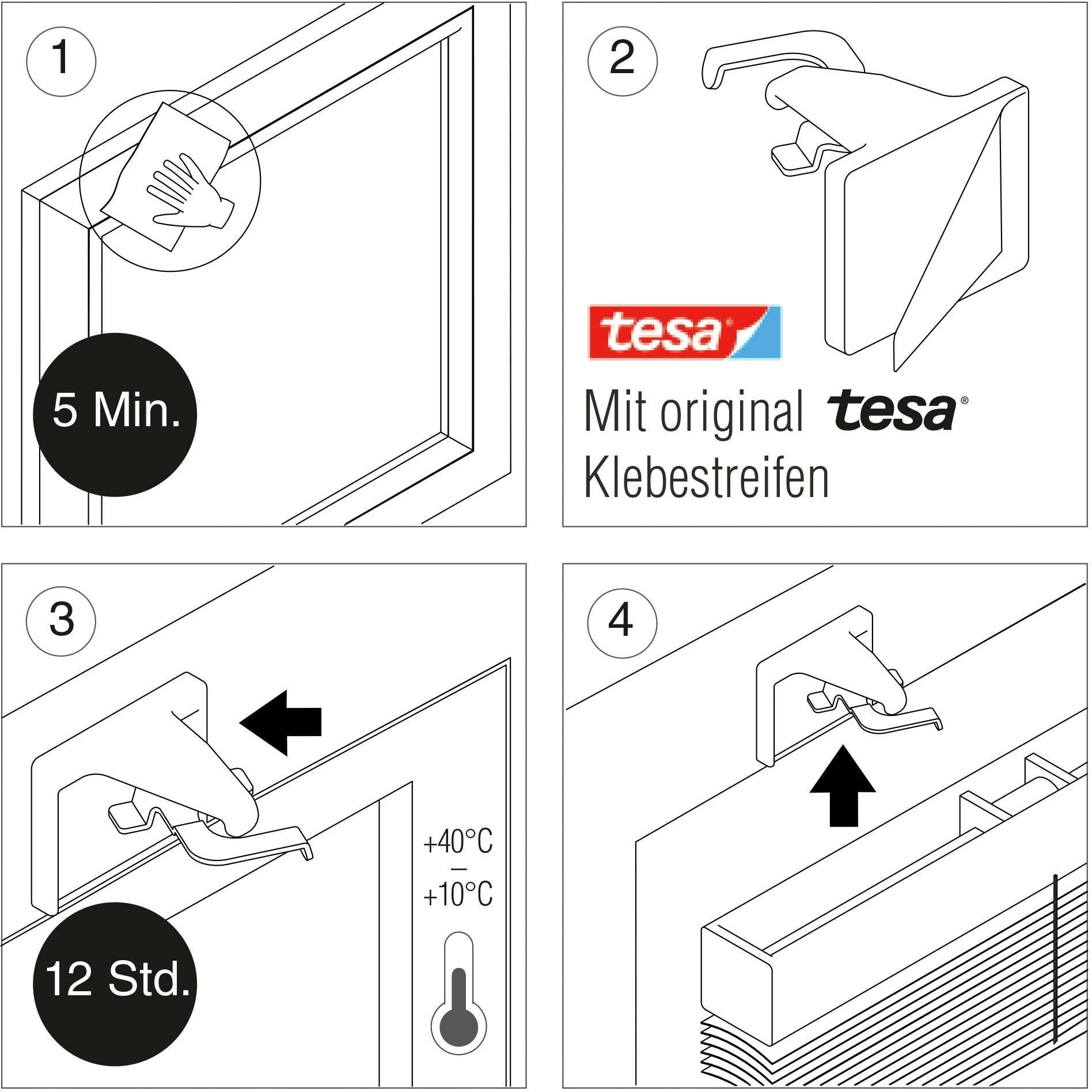 GARDINIA Sichtschutzbefestigung »Klebeträger-Set«, für Aluminium-Jalousien