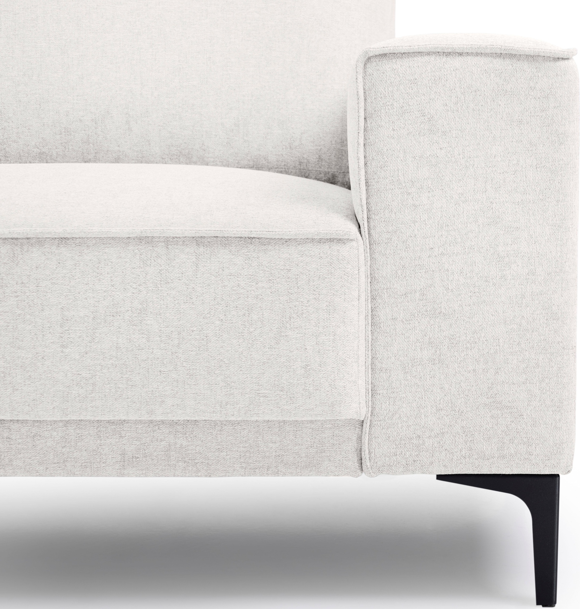Places of Style 2-Sitzer »Kompaktsofa Oland, Struktur, Flachgewebe, Luxus-Microfaser, Boucle«, 164 cm, Wellenunterfederung, Skandi-Design, Metallfüße