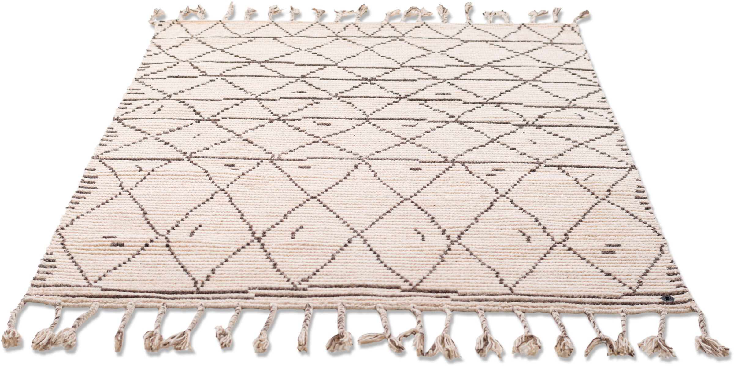TOM TAILOR Teppich »Nomad«, rechteckig, 5 mm Höhe, handgewebt, mit Fransen, Boho-Style, Wohnzimmer