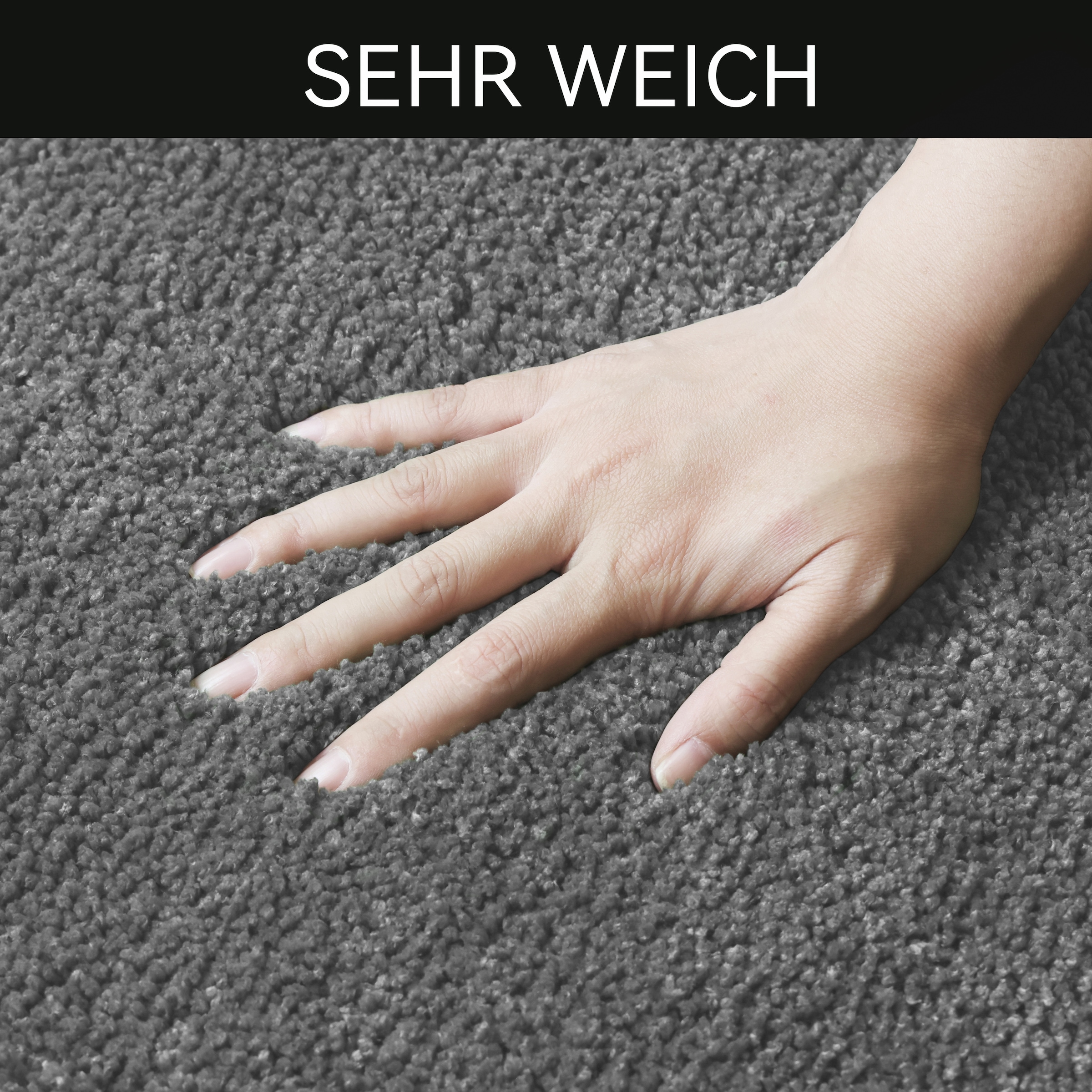 OTTO home Badematte »Sanremo mit Rahmen, Badvorleger, Badezimmer, sehr weich, Hoch-Tief« Höhe 25 mm rutschhemmend beschichtet fußbodenheizungsgeeignet | schnell trocknend Badteppich, unifarben, rechteckig und als 3-tlg. Set erhältlich