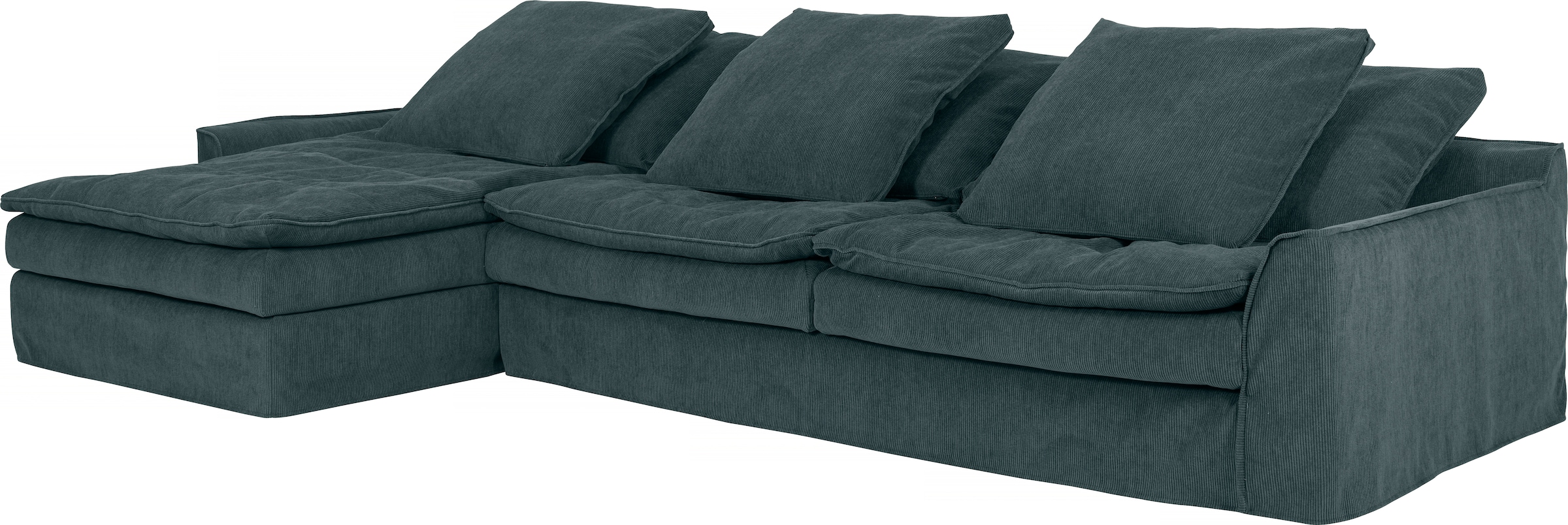 furninova Big-Sofa »Sake, Kuschel-Megasofa, Relaxsofa, leger und sehr bequem, viel Platz«, mit 6 Rückenkissen, abnehmbarer Hussenbezug, L-Form