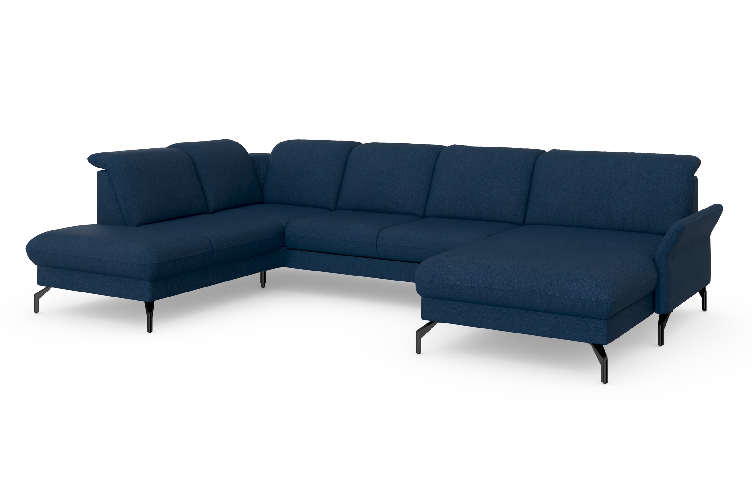sit&more Wohnlandschaft »Fashion U-Form«, wahlweise mit Kopfteilverstellung, Vorziehsitz, motorisch, Metallfüße