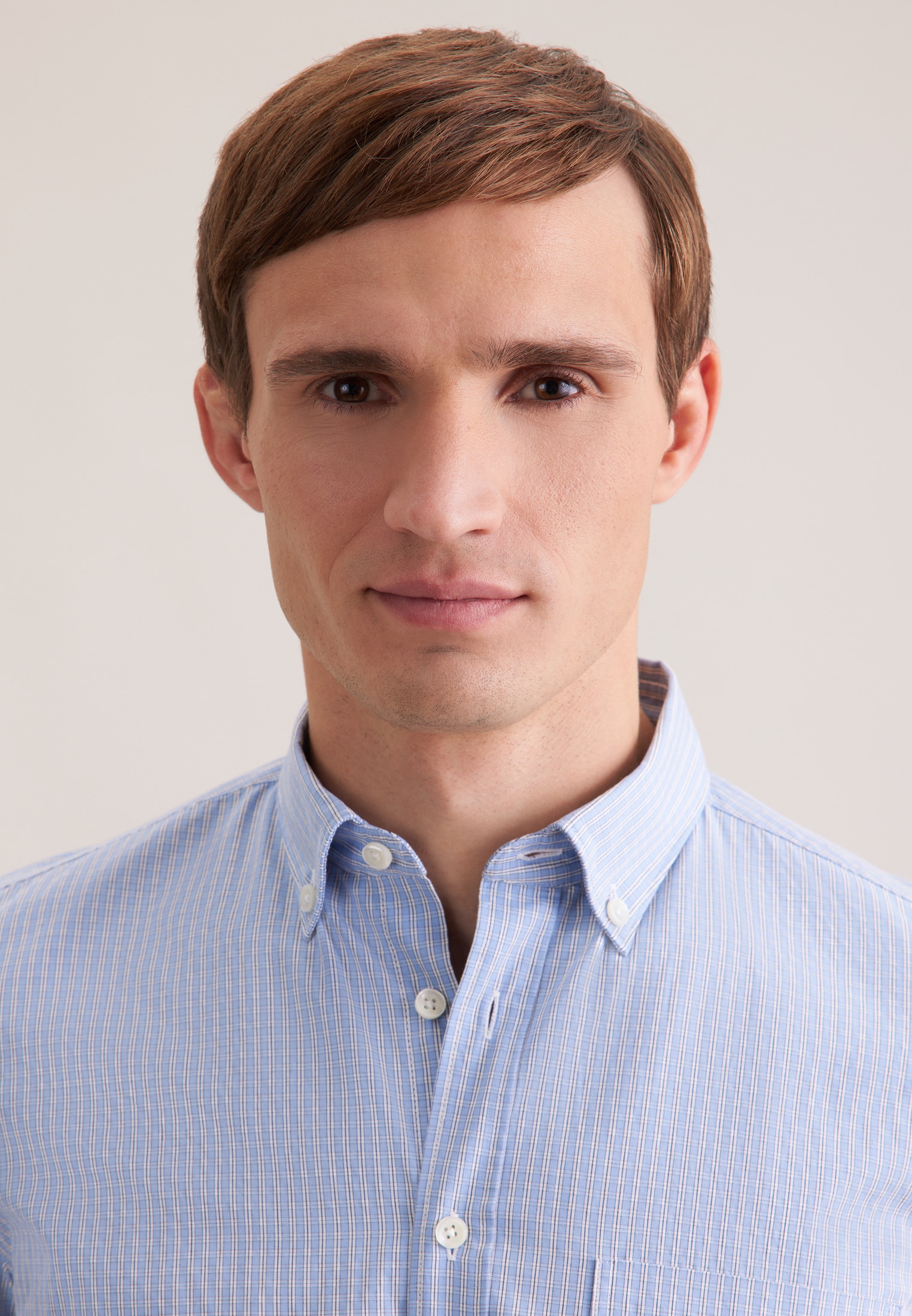 seidensticker Businesshemd Slim 1/1 Button-Down-Kragen Karo