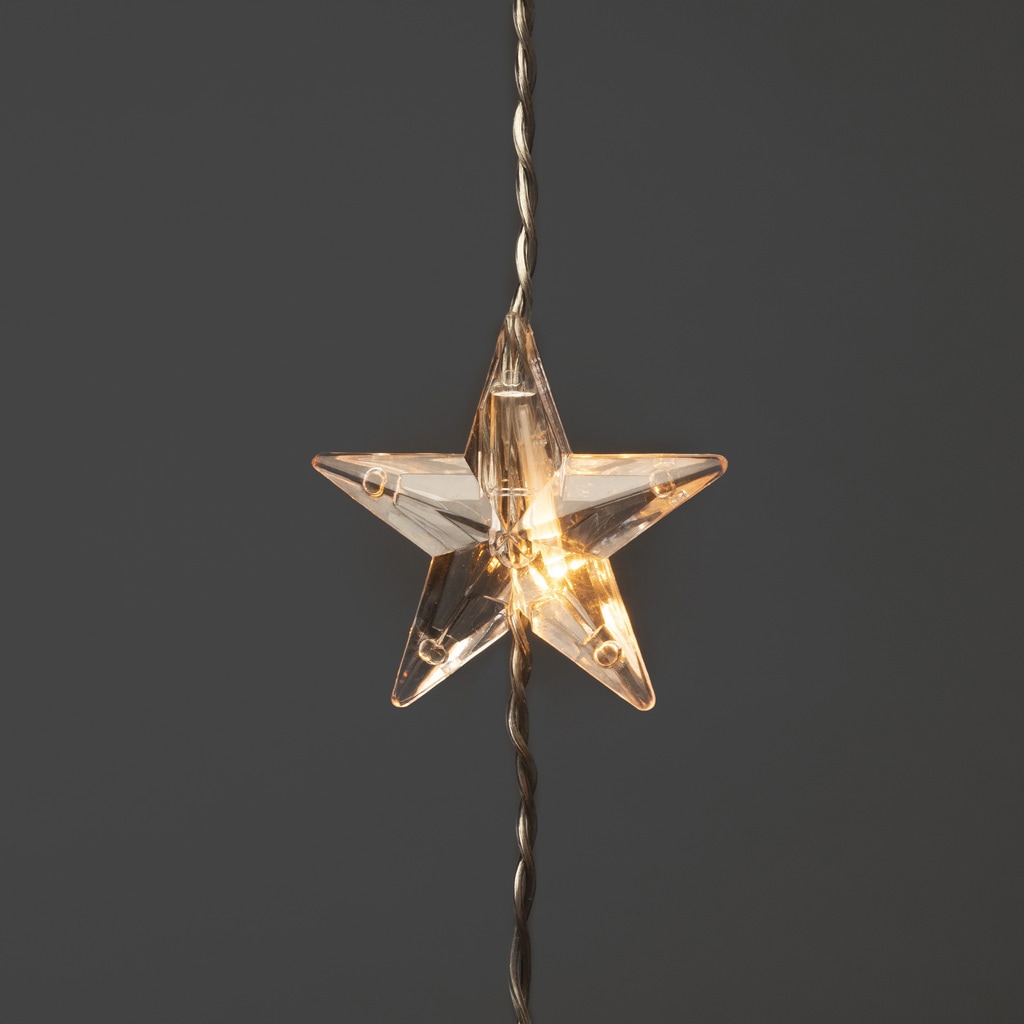 KONSTSMIDE LED-Lichtervorhang »Weihnachtsdeko«, 120 Sterne, 120 bernsteinfarbene Dioden