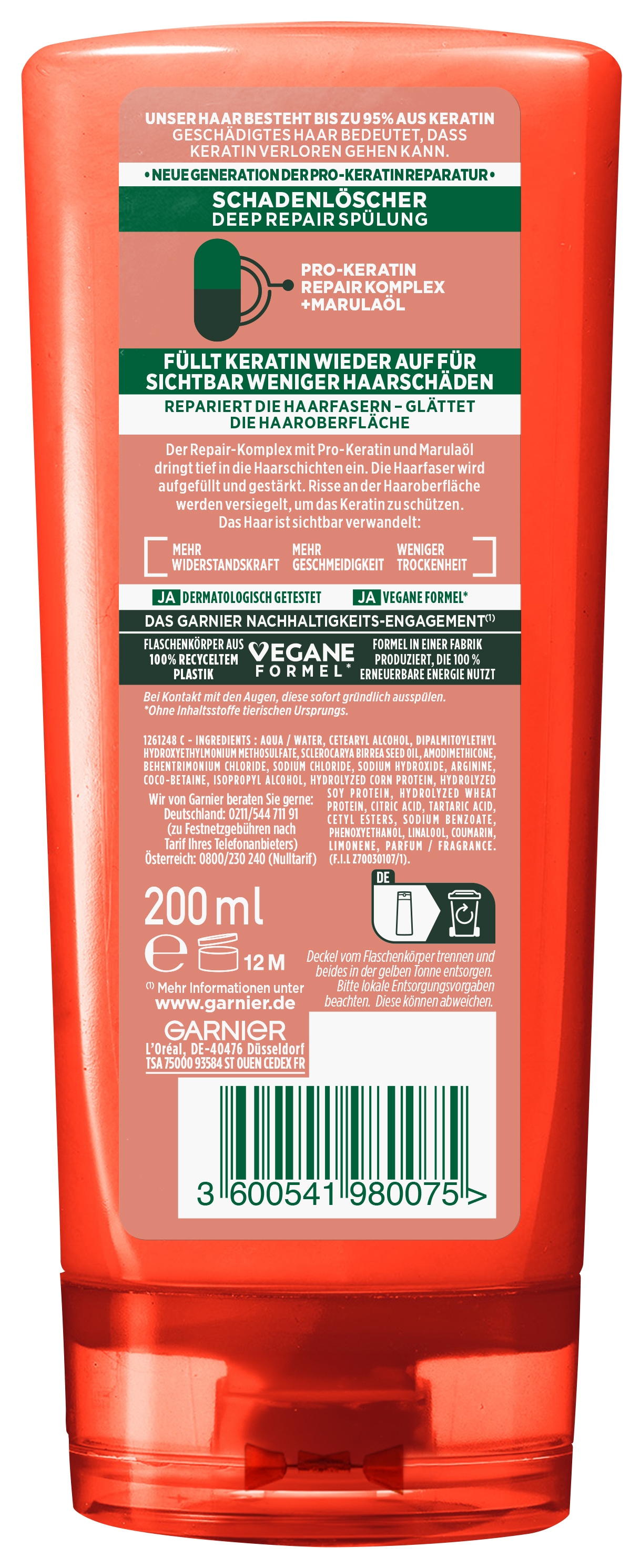 GARNIER Haarspülung »Garnier Fructis Schadenlöscher Spülung« Repariert Haarschäden