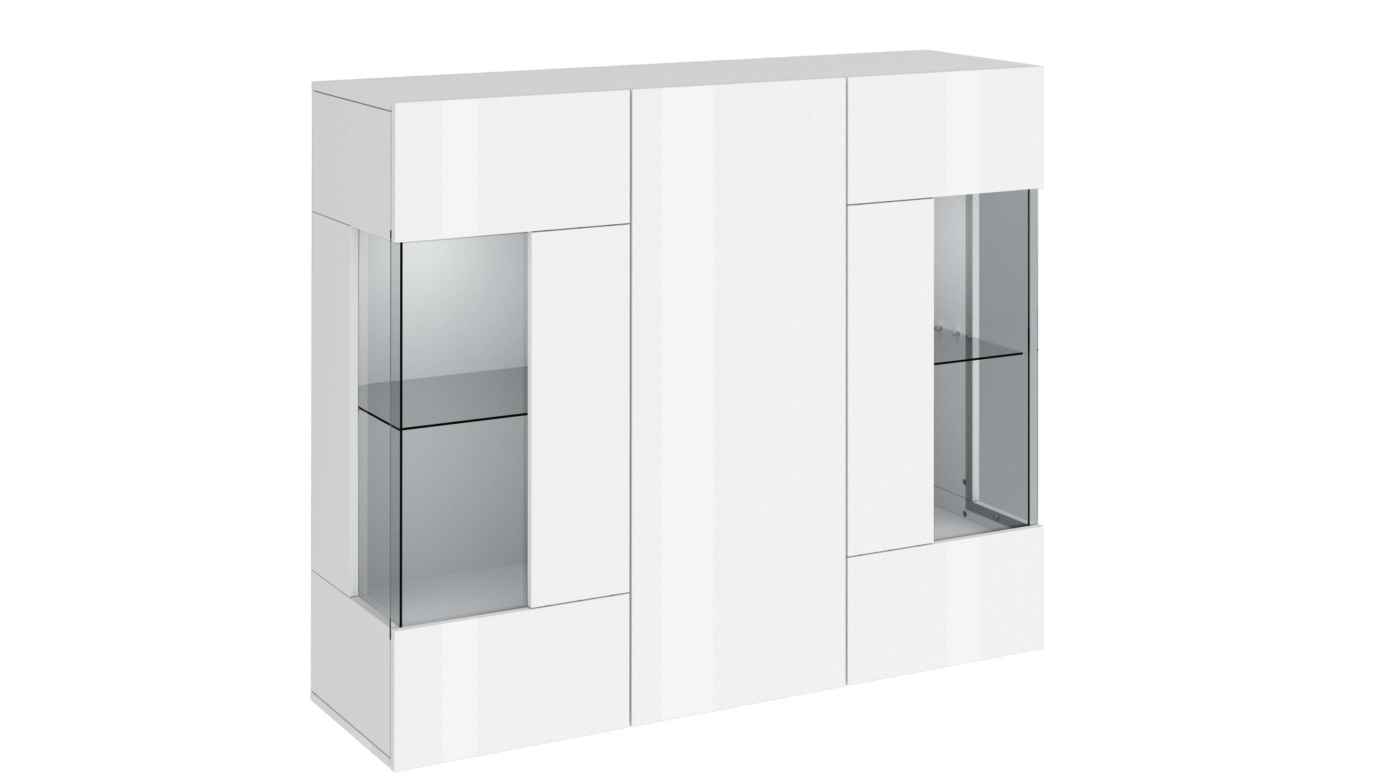 INOSIGN Highboard »Egypt, Highboard, Hochschrank, Hochkommode, Vitrine«, mit 3 Türen davon 2 mit Glaseinsatz,kompl. Hochglanz lack.,Breite 135