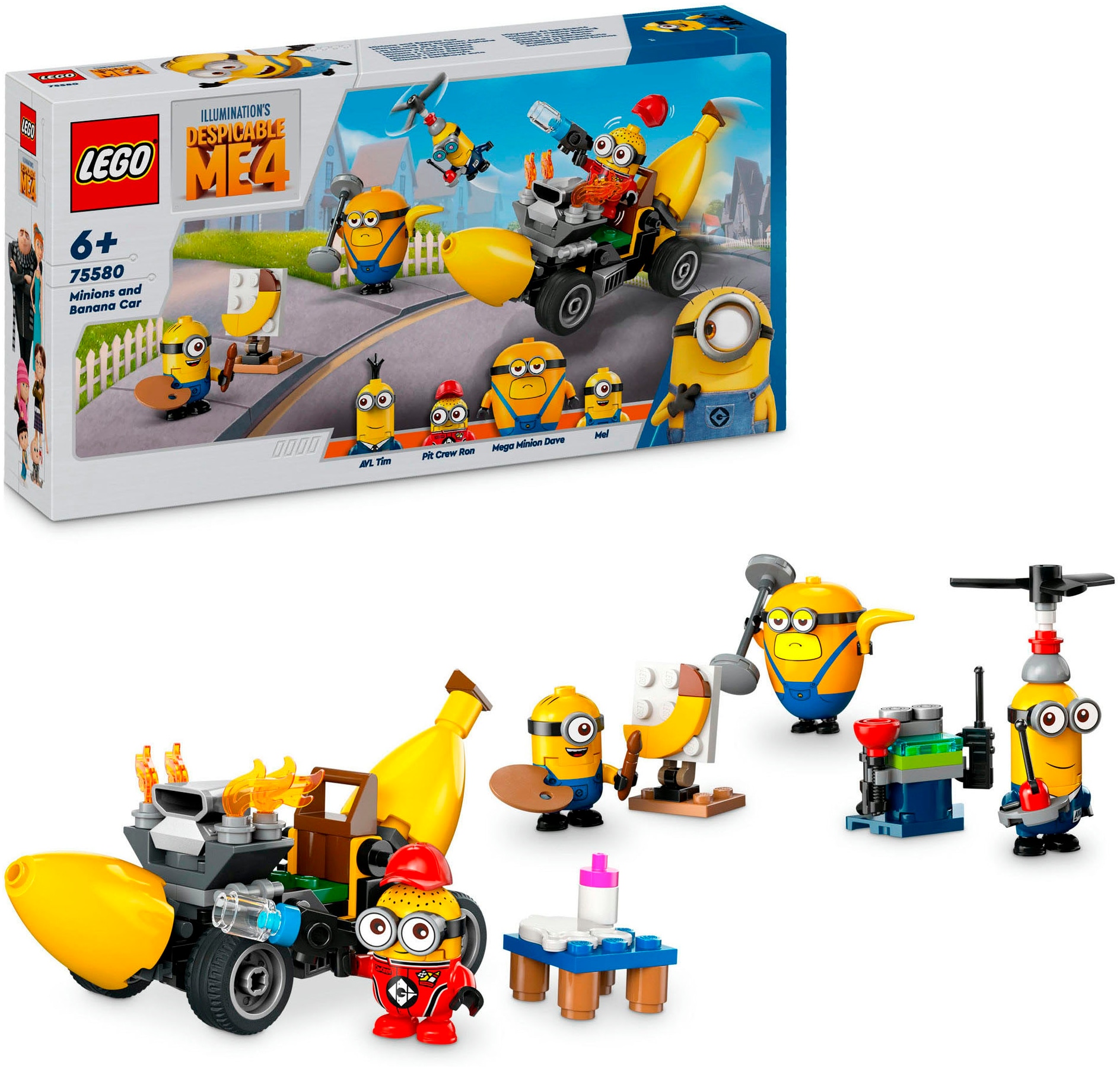 LEGO® Konstruktionsspielsteine »Minions und das Bananen Auto (75580), LEGO Despicable Me«, (136 St.), Made in Europe