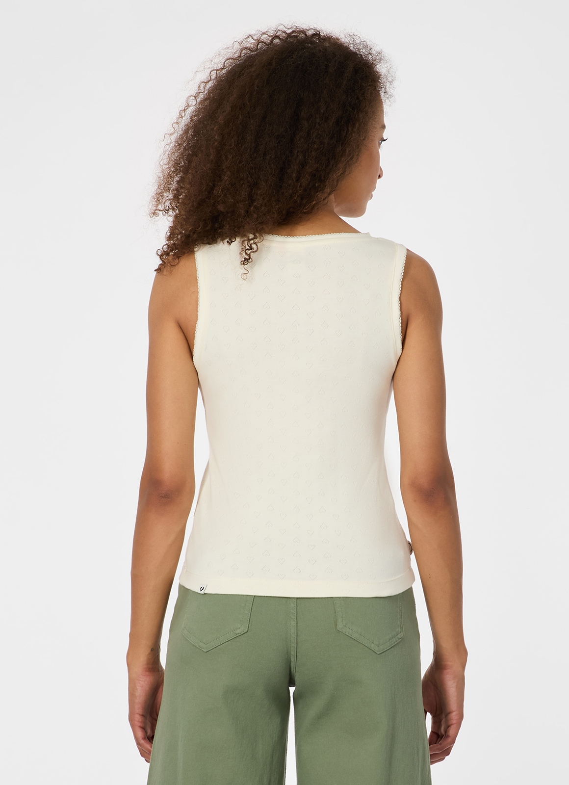 Ragwear Tanktop »AGGY« Aus Baumwolle mit kleinen Herzchen als Lockstickerei