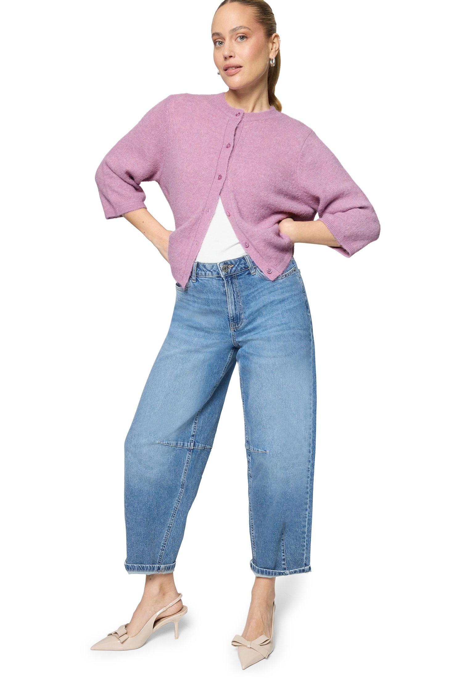 Zero Strickjacke »Strickjacke 3/4 Arm und Knöpfe«