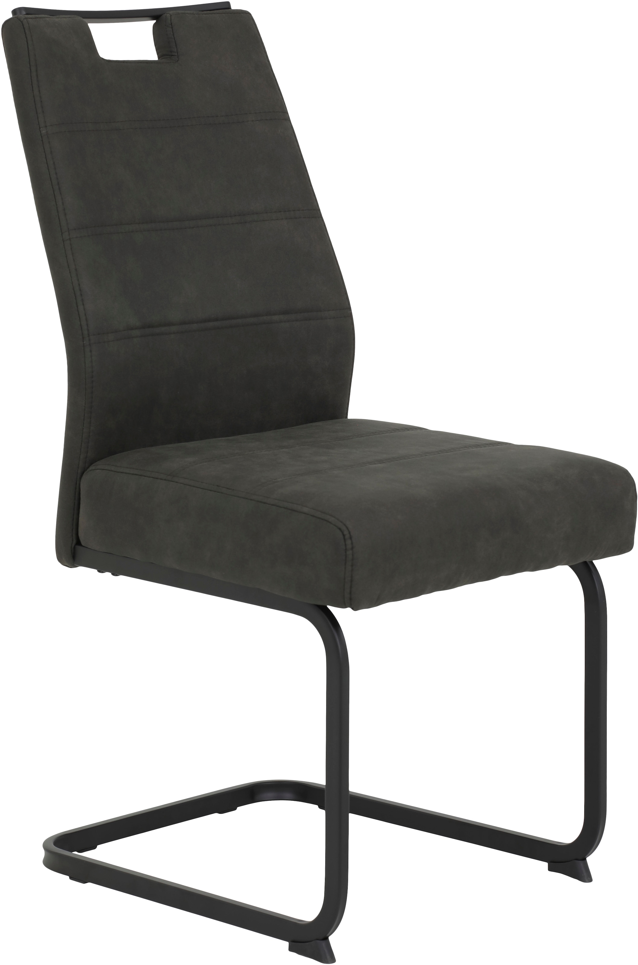 HELA Freischwinger, (Set), 4 St., Microfaser VINTAGE-Polyester, Freischwinger, XL Sitzbreite, Griff, Vintage Optik, 140kg belastbar