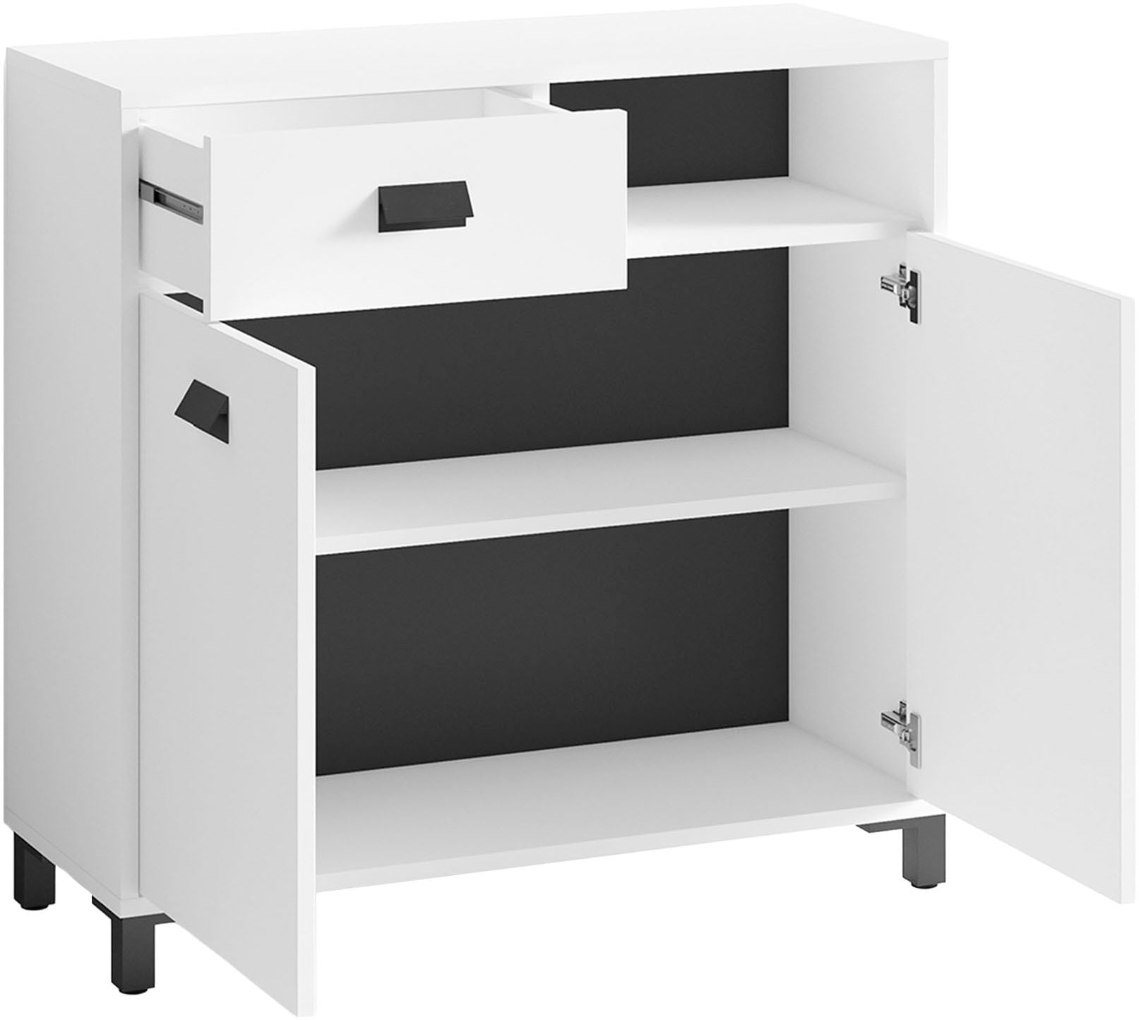 byLIVING Badkommode »Wellness«, 80cm Badezimmer Kommode mit Metallgriffen und viel Stauraum