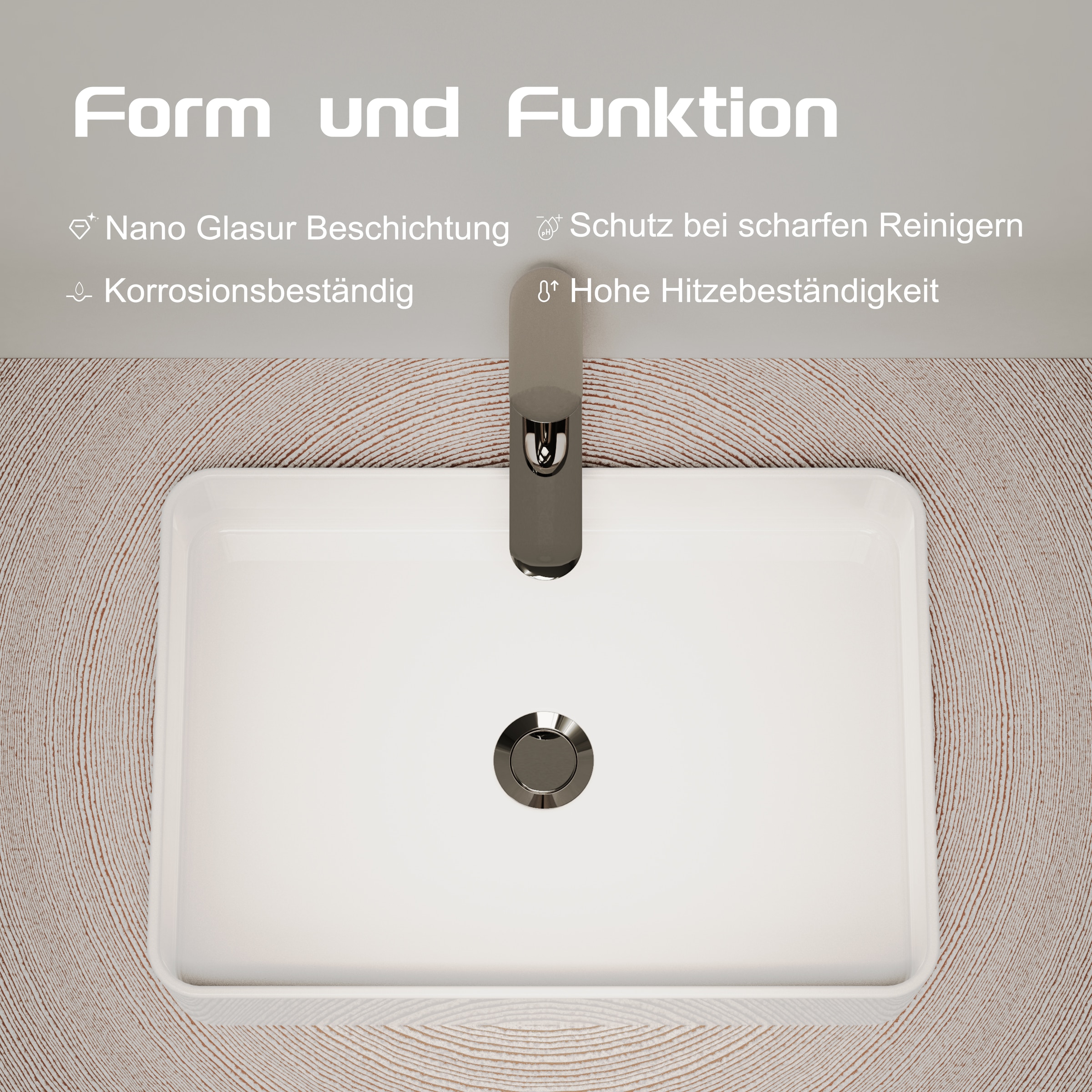 welltime Aufsatzwaschbecken NANO Glasur