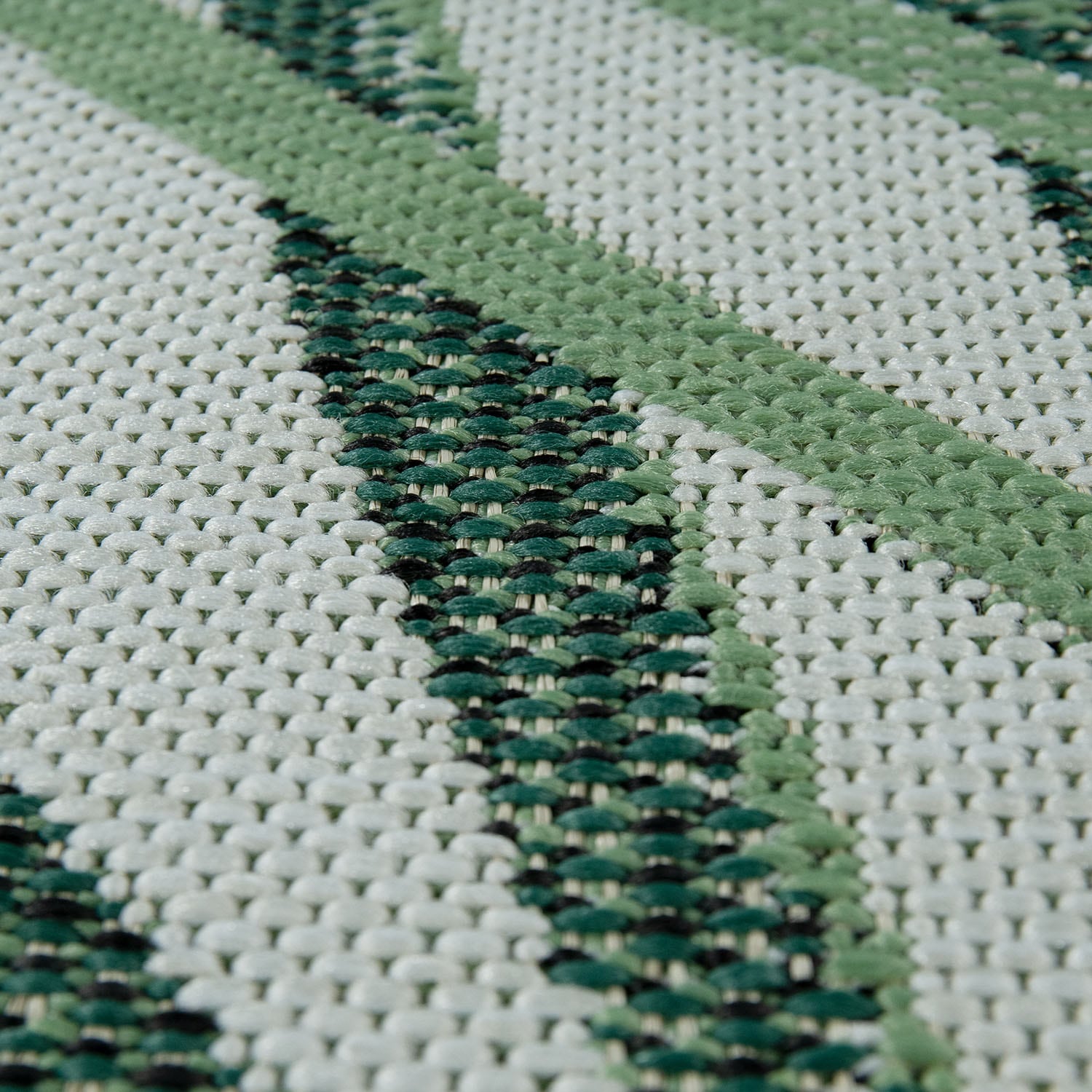 Paco Home Teppich »Ostende 537«, rechteckig, 4 mm Höhe, Flachgewebe, Motiv Palmenblätter, In- und Outdoor geeignet, Wohnzimmer