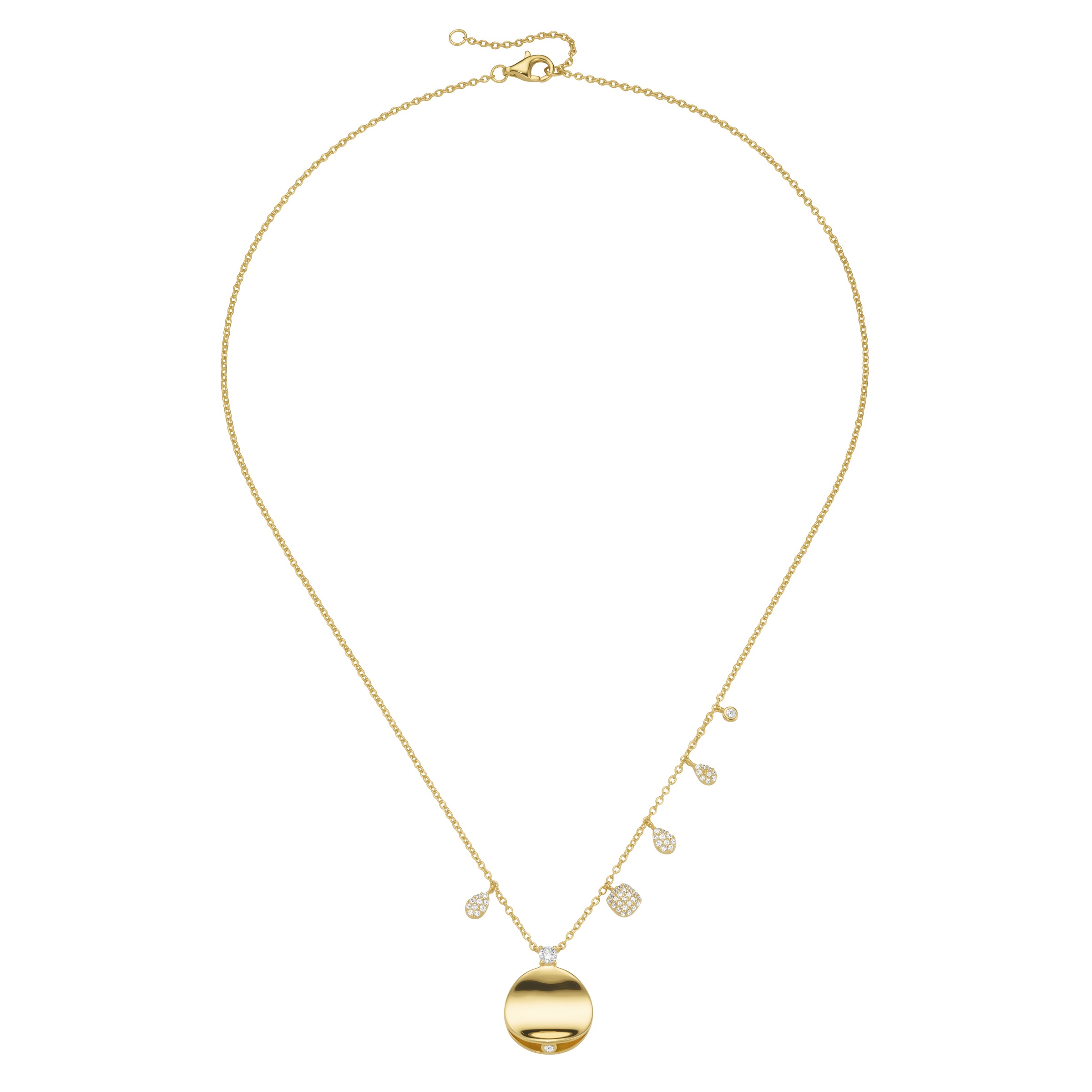 Smart Jewel Collier »Collier Verschiedene Behänge mit Zirkonia, Silber 925«